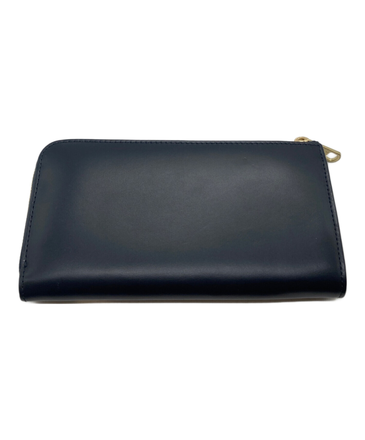 良品 A.P.C. アーペーセー 牛革 長財布 財布 ネイビー ゴールド 紺 金 中古・古着通販】A.P.C. (アーペーセー) 長財布 ブラック｜ブランド