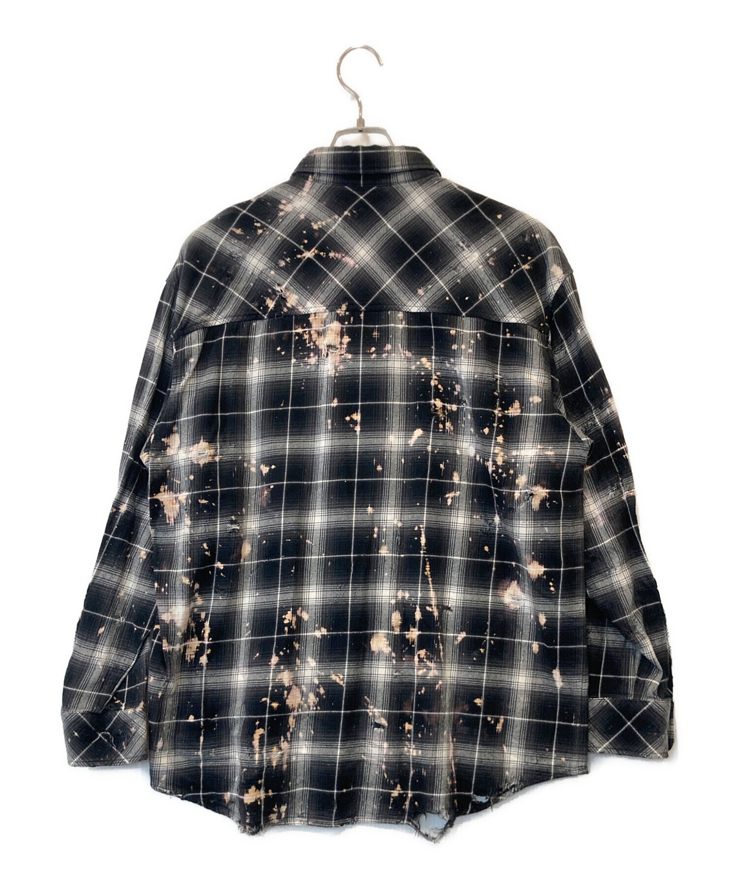 中古・古着通販】RAFU (ラフ) Bleached & Damaged shirt（漂白された