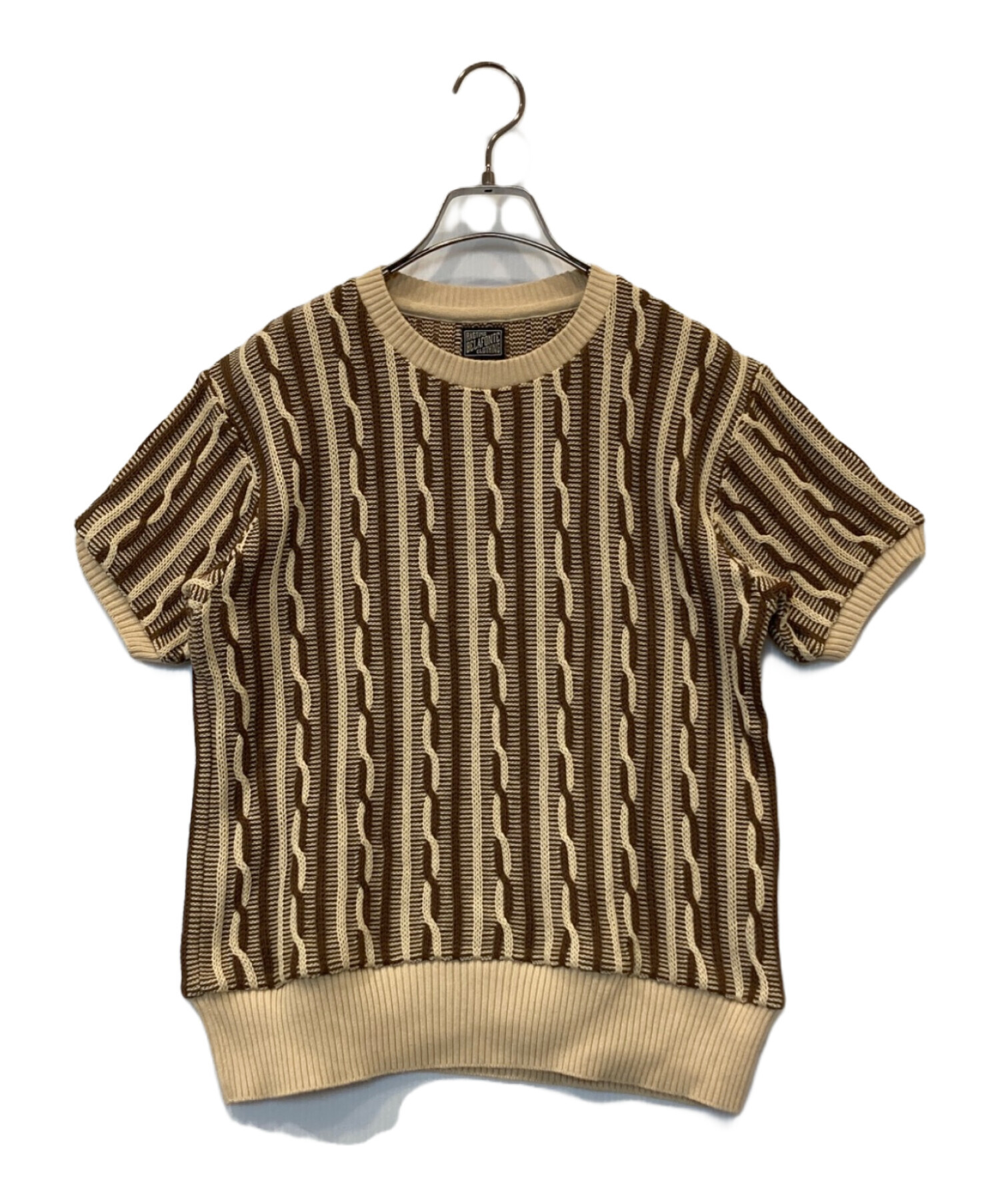 中古・古着通販】BELAFONTE (ベラフォンテ) 3D半袖ニット ブラウン