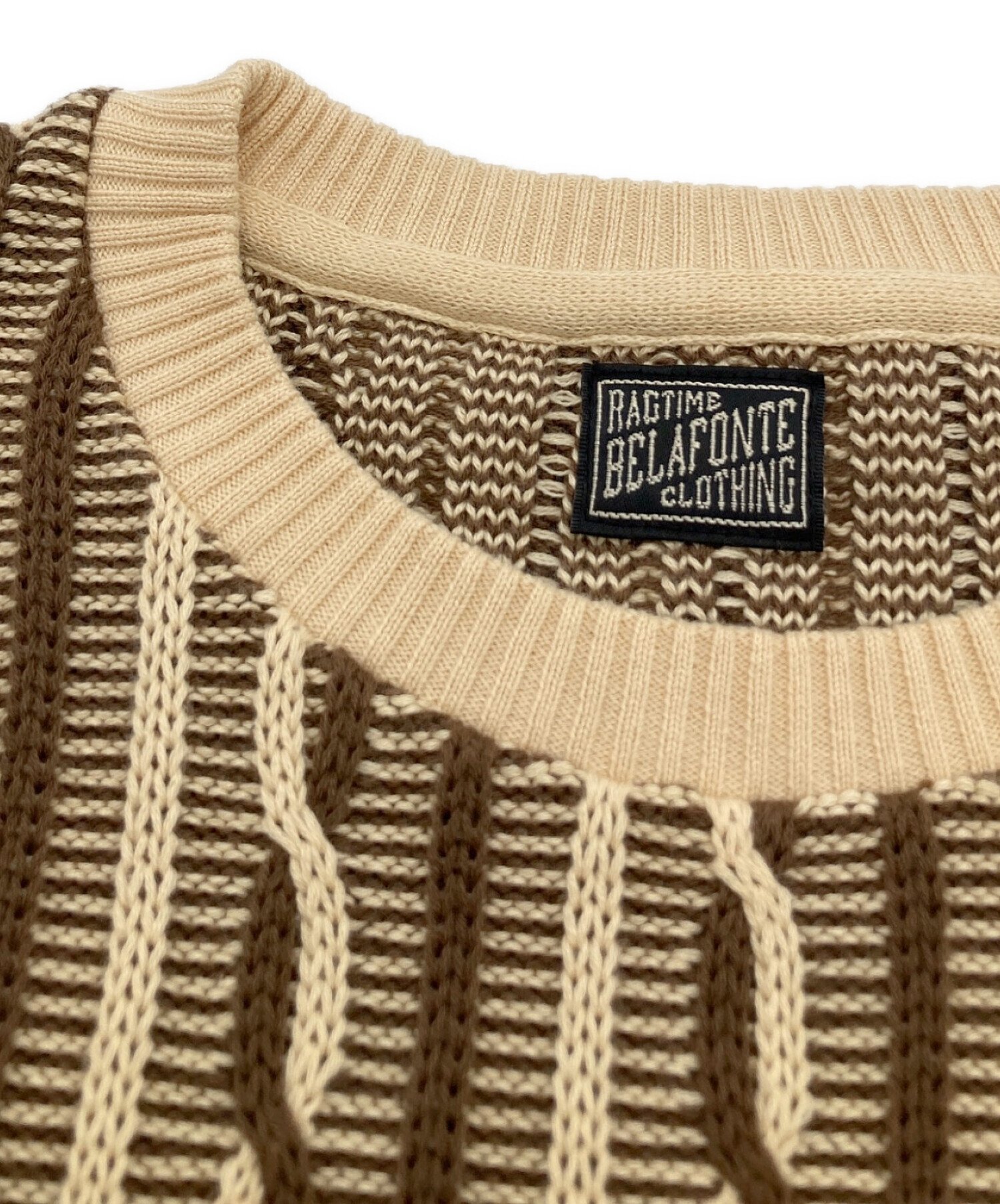 中古・古着通販】BELAFONTE (ベラフォンテ) 3D半袖ニット ブラウン