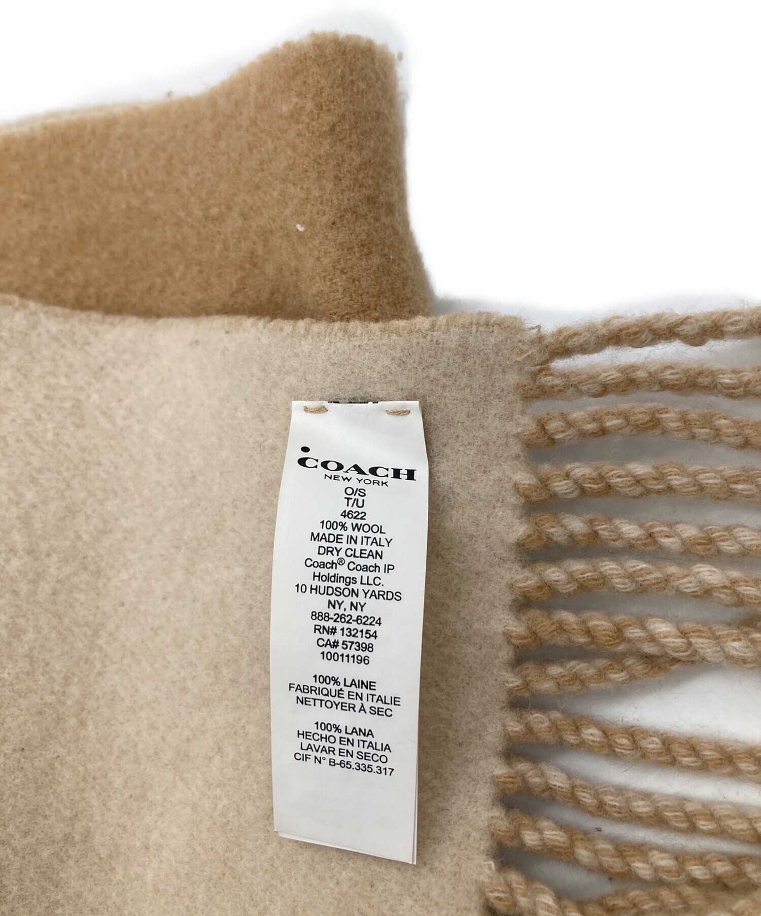 COACH コーチ　ウールマフラー ベージュ 中古・古着通販】COACH (コーチ) ウールマフラー ベージュ｜ブランド