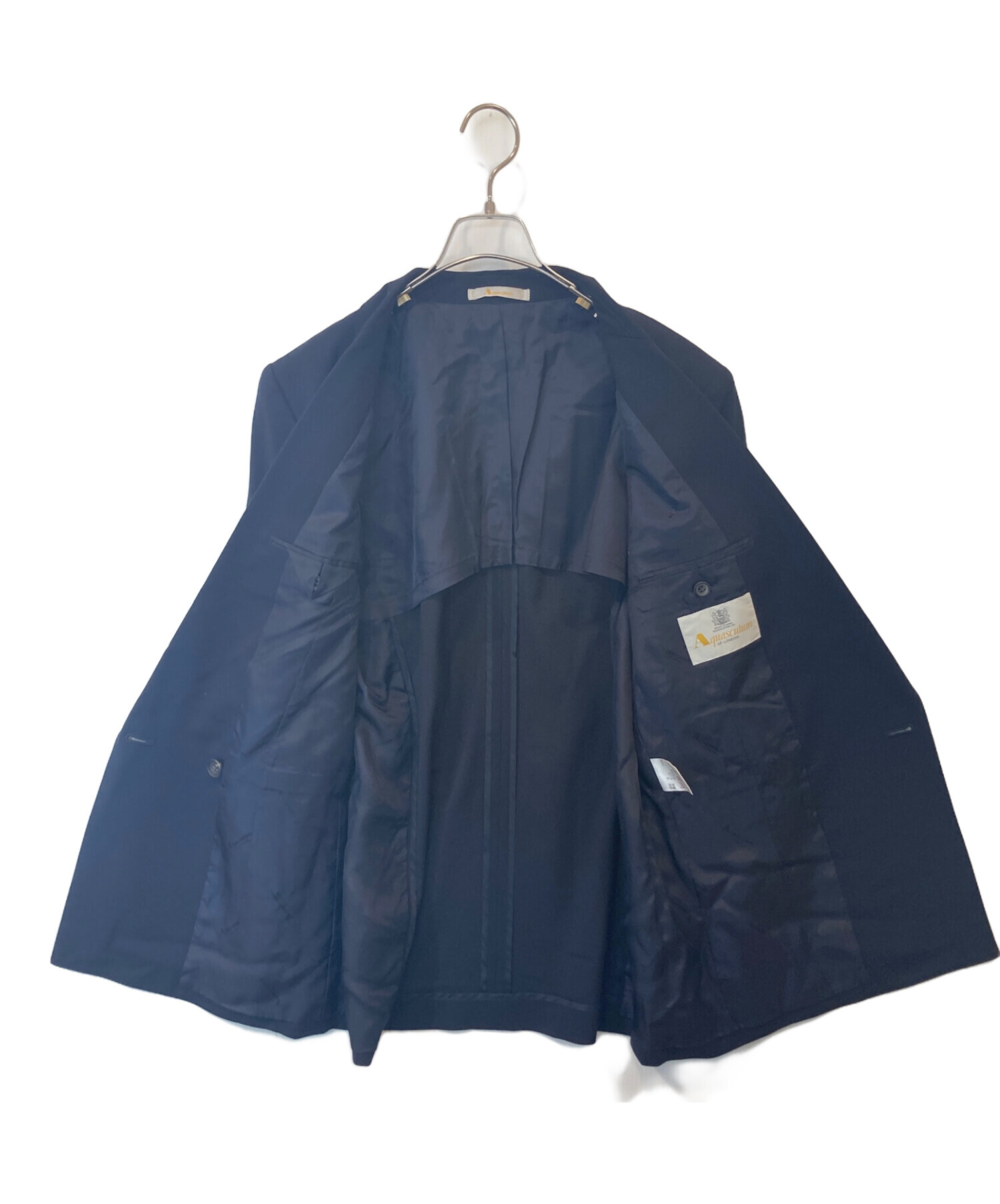 え*み様 英国製Aquascutum カシミヤ100テーラードジャケット ネイビ
