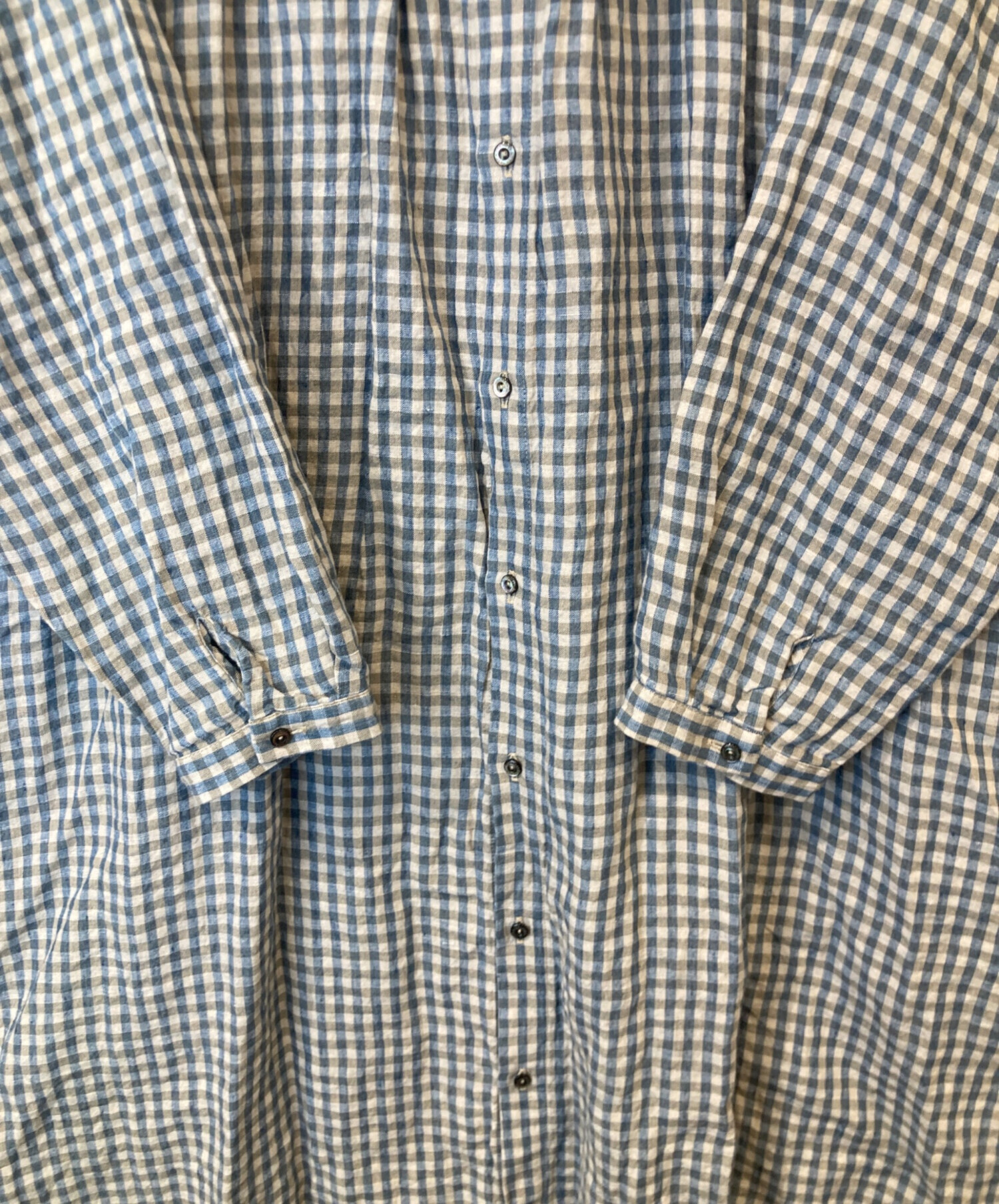 中古・古着通販】nest Robe (ネストローブ) リネンギンガムクロップド 中古・古着通販】nest Robe (ネストローブ) リネンギンガムクロップド