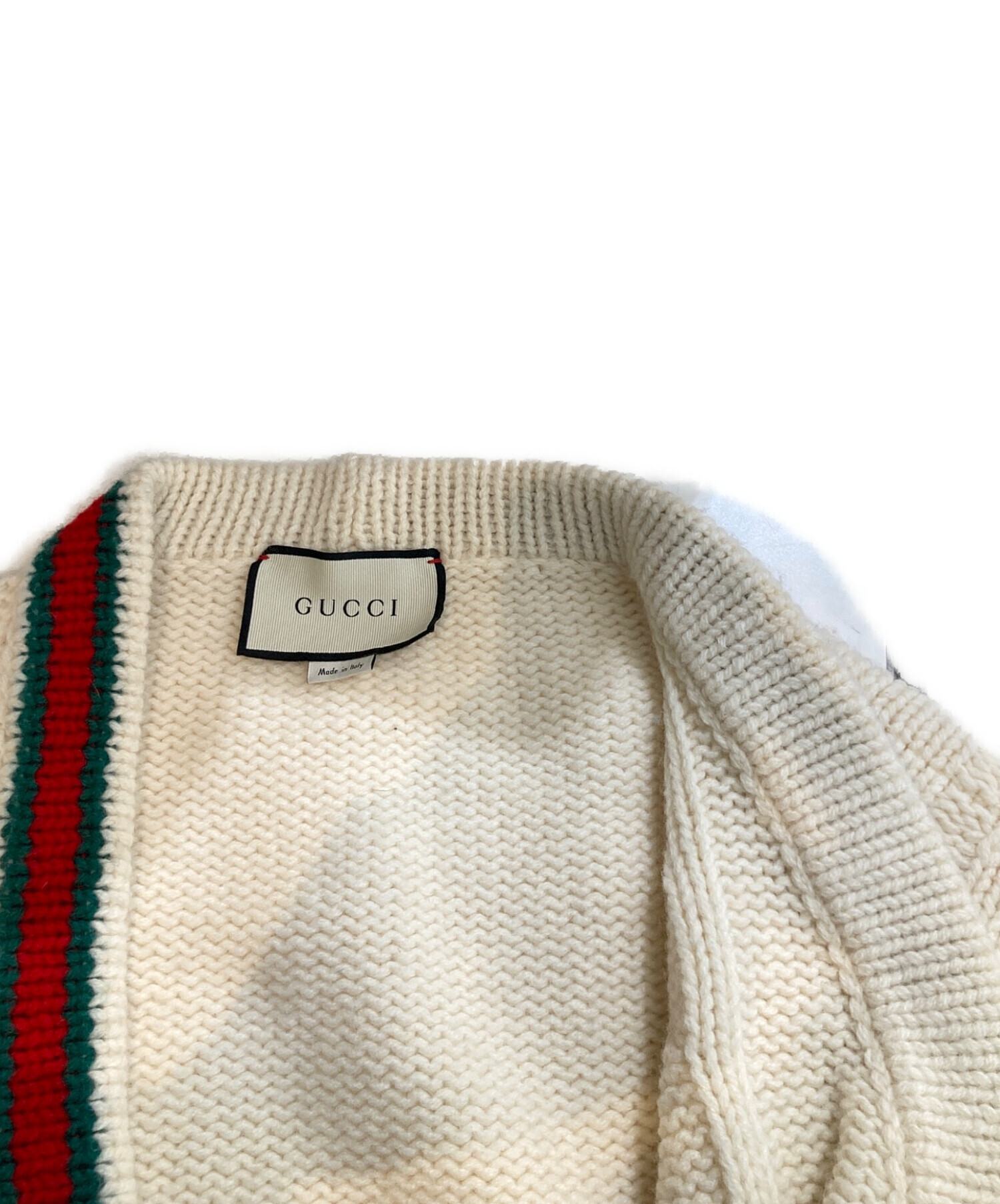 中古・古着通販】GUCCI (グッチ) cable knit wool cardigan ケーブル