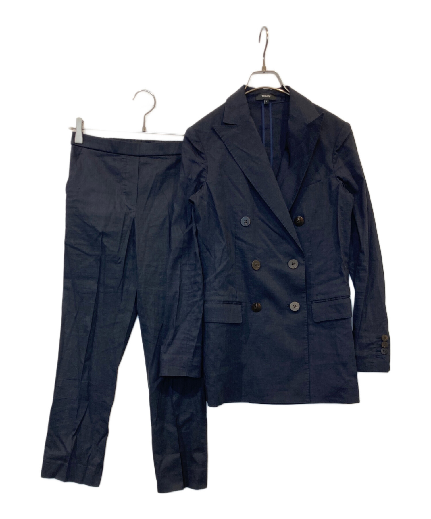 中古・古着通販】theory (セオリー) リネン混セットアップ ネイビー