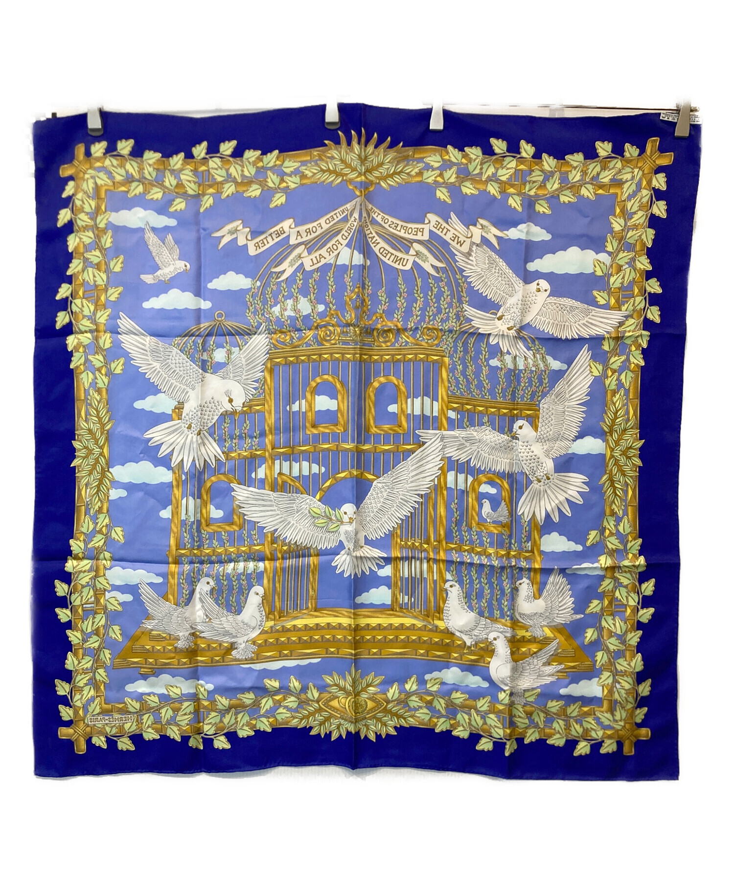 HERMES カレ90 飛翔　スカーフ 中古・古着通販】HERMES (エルメス) カレ90 シルクスカーフ Envol 飛翔