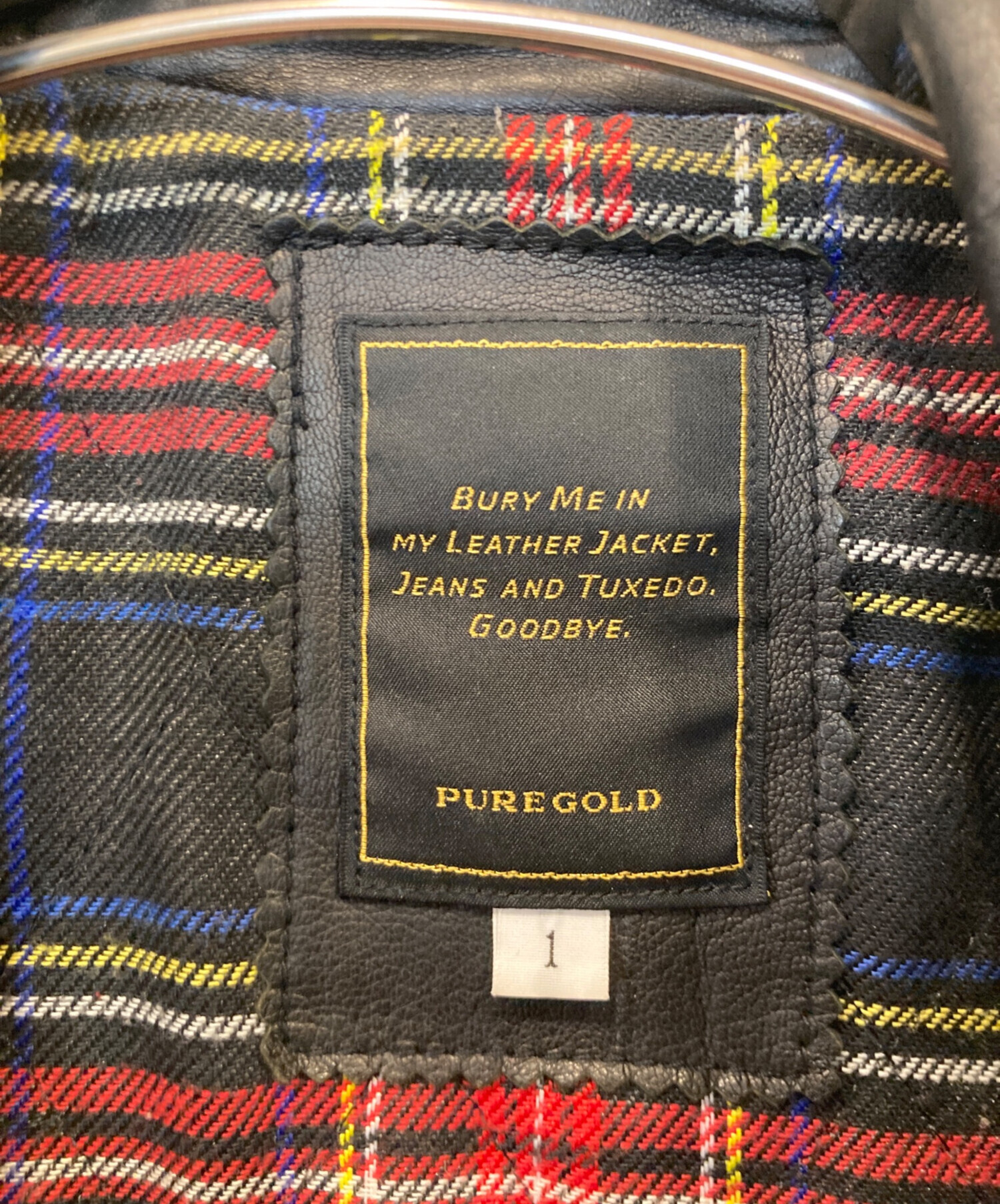 中古・古着通販】pure gold (ピュアゴールド) ダブルライダース 