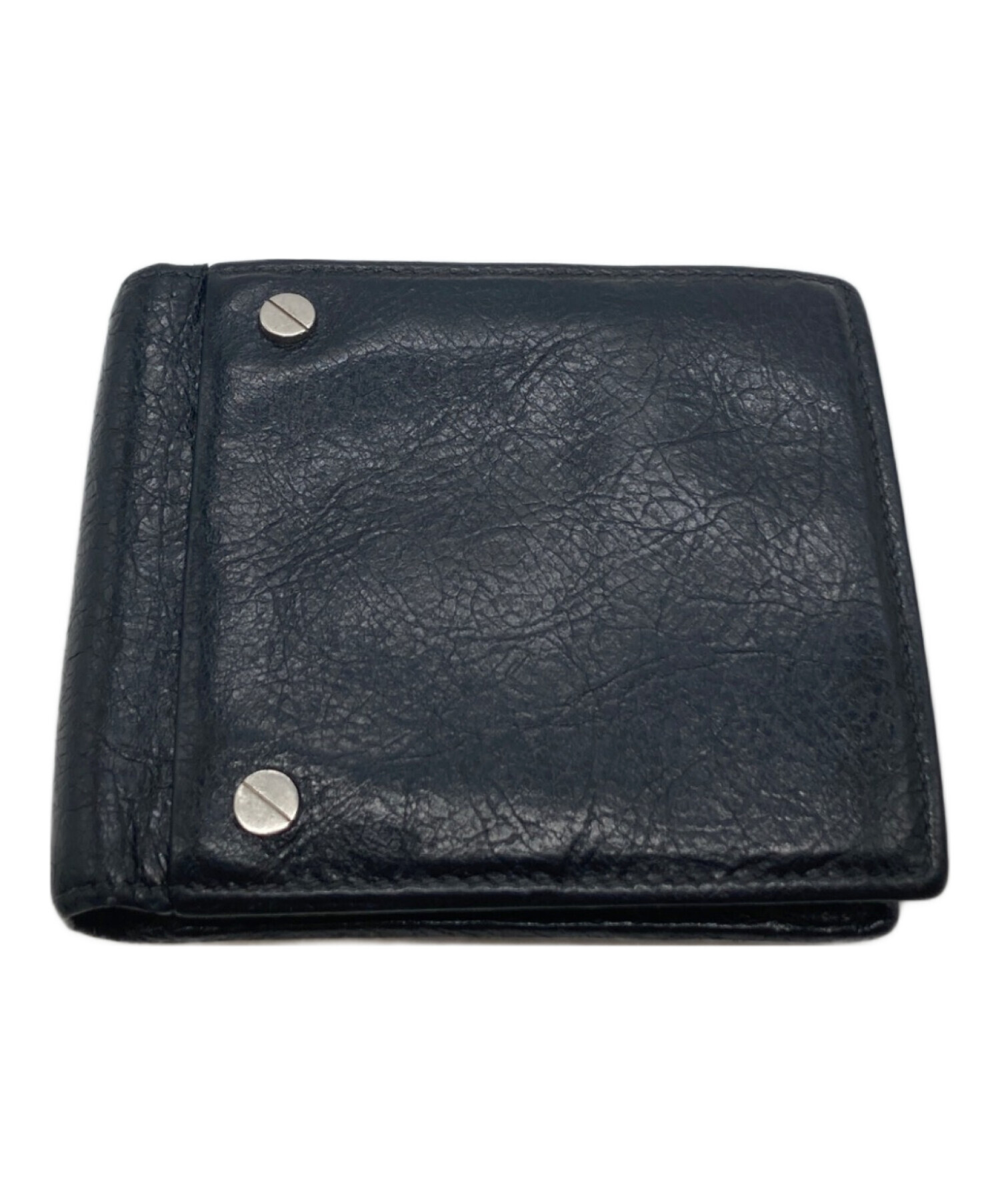 BALENCIAGA 二つ折り財布 黒 レザー バレンシアガ 二つ折り財布 財布