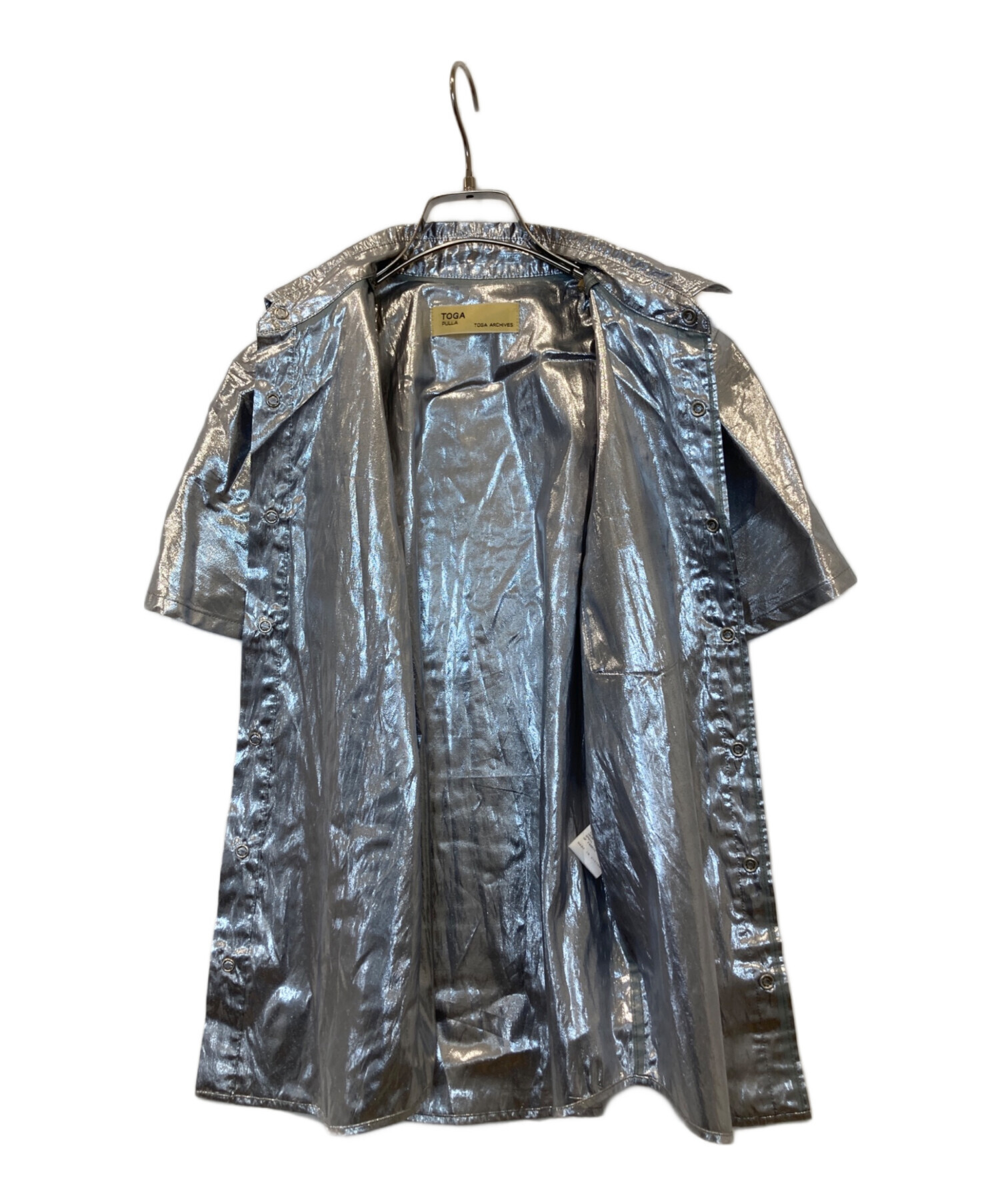 中古・古着通販】TOGA (トーガ) 光沢半袖シャツ 144211002 シルバー 