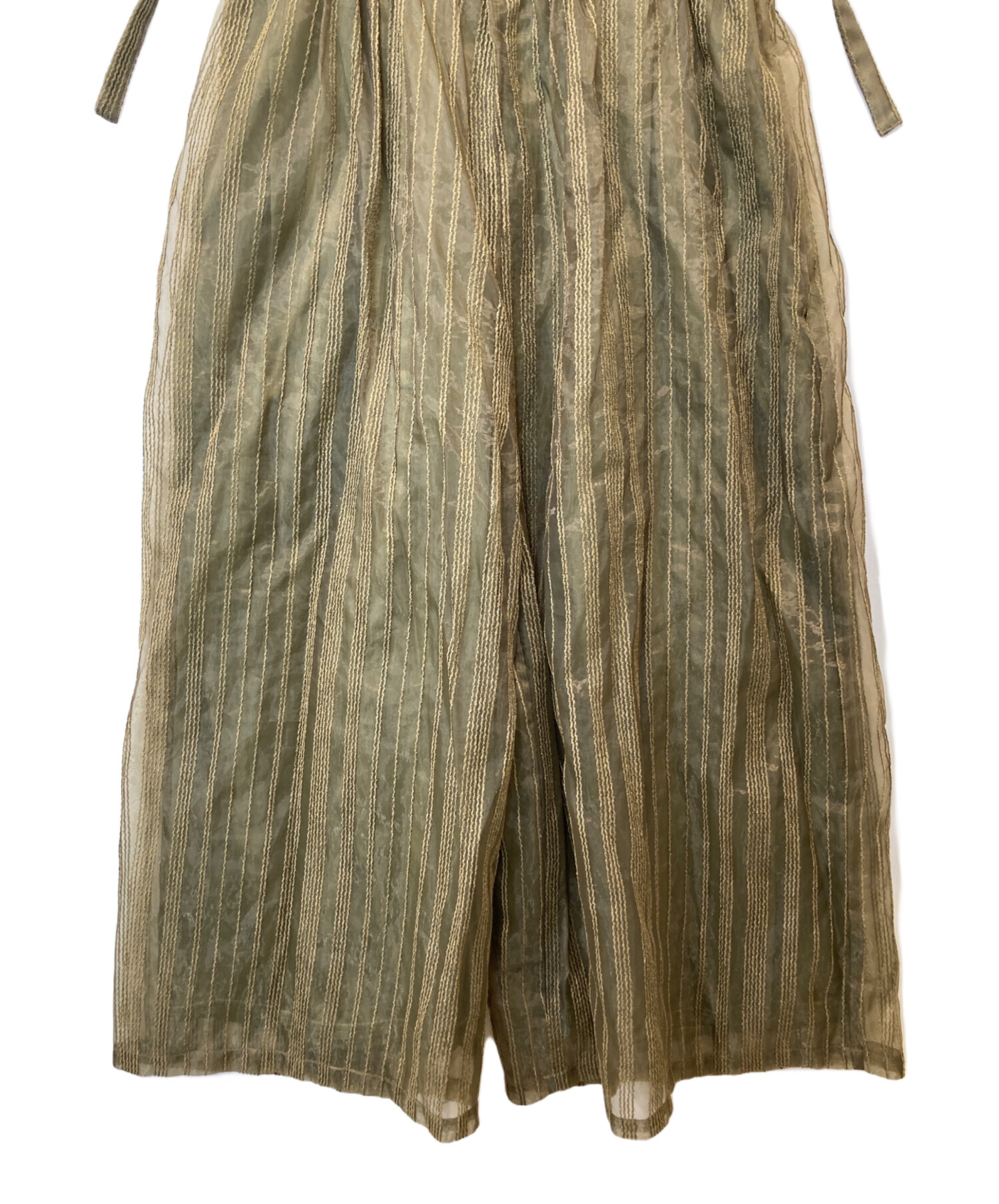中古・古着通販】AMERI (アメリ) SHEER STRIPE SUSPENDER PANTS シアー