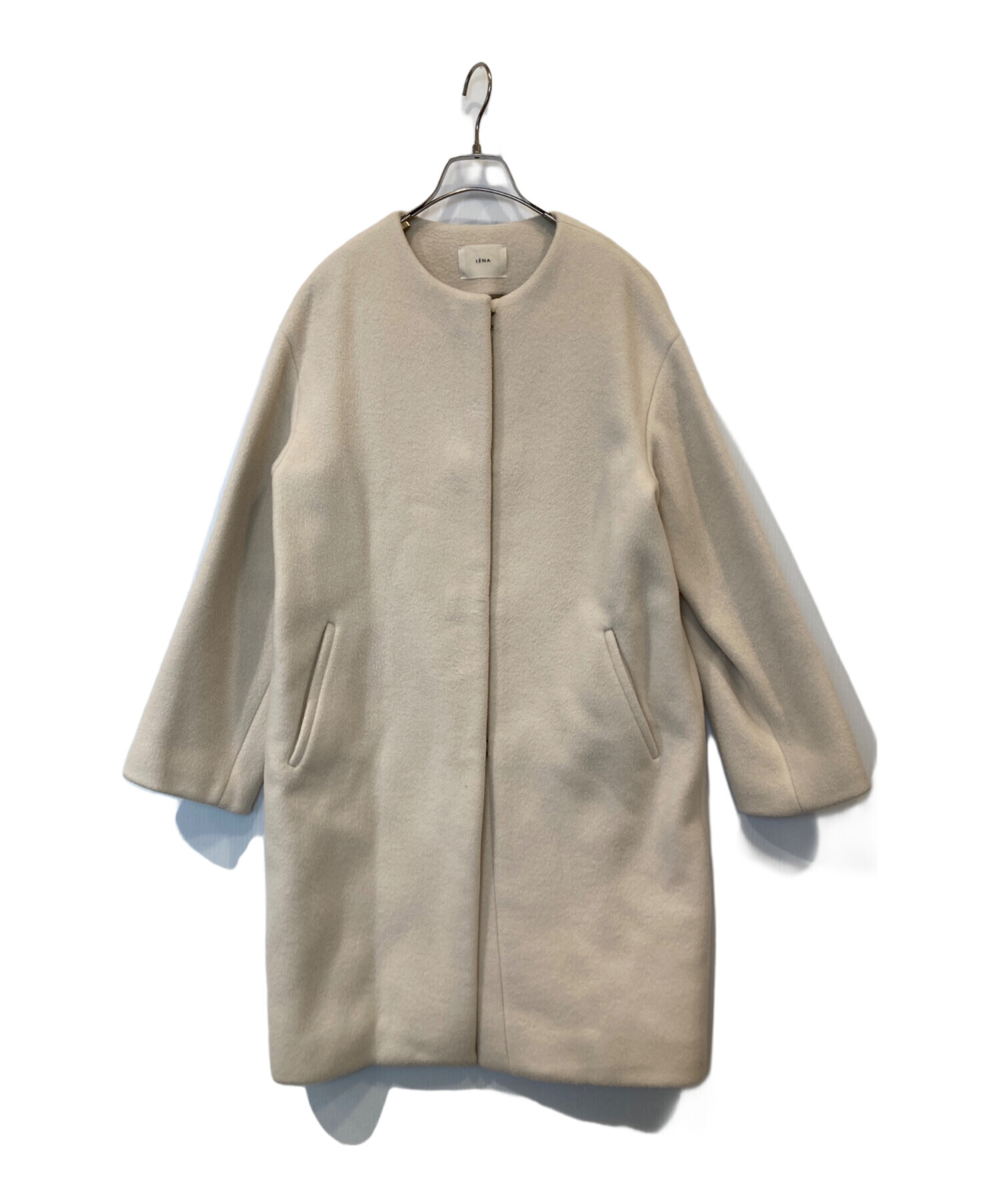 中古・古着通販】IENA (イエナ) ラムウールノーカラーロングコート