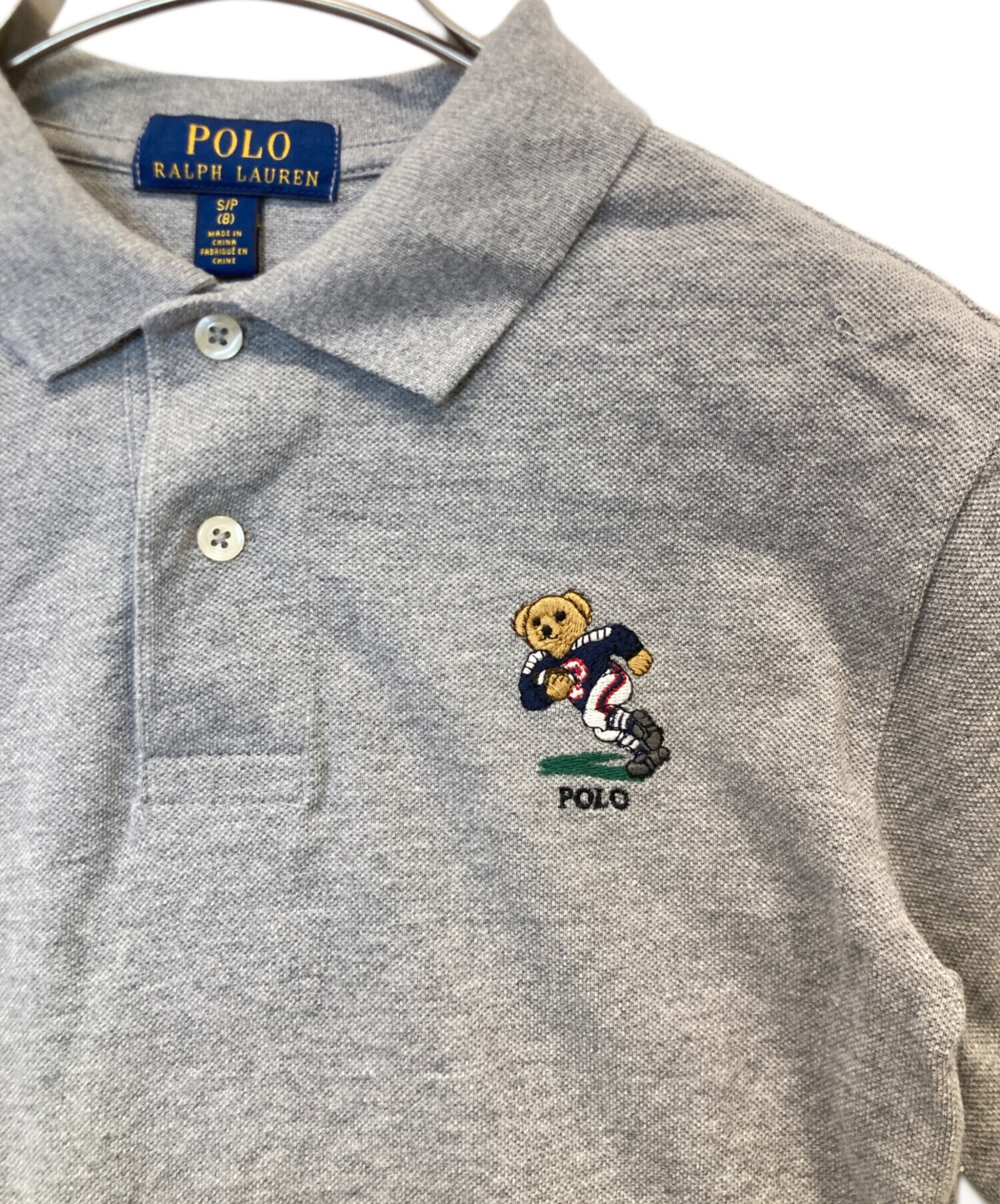 POLO ラルフローレン ポロシャツ 90s 90年代 グレー ロゴ刺繍 新品 POLO RALPH LAUREN - デッドストック 90年代 USA製 Polo by Ralph
