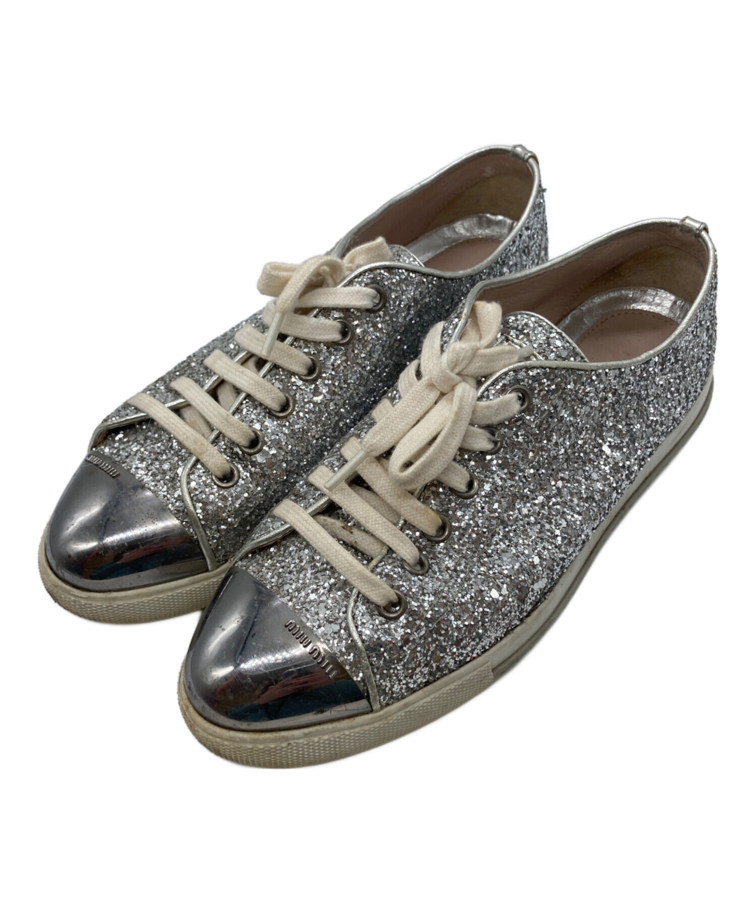 中古・古着通販】MIU MIU (ミュウミュウ) メタルトゥ ラメ グリッター
