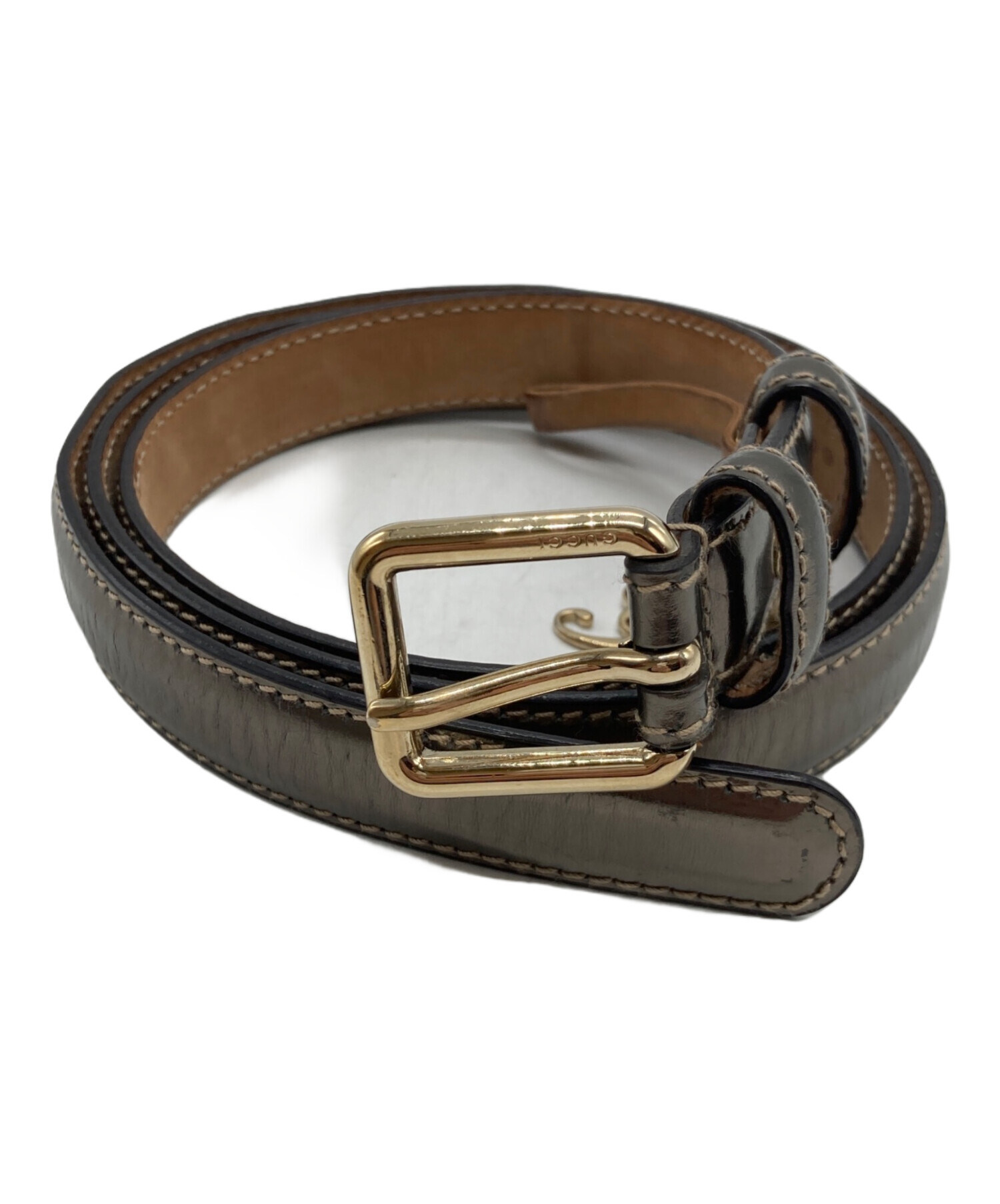 中古・古着通販】GUCCI (グッチ) チャーム付ベルト 201789 シルバー