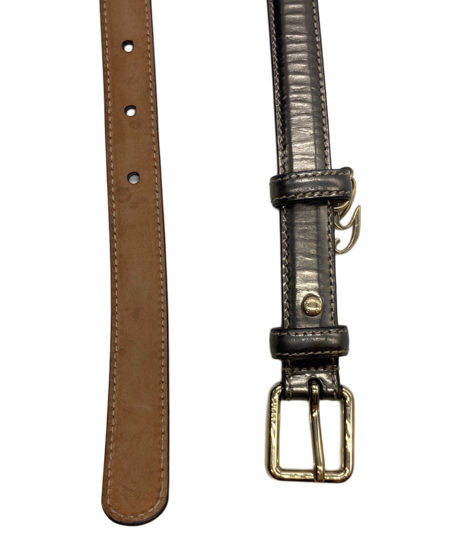 中古・古着通販】GUCCI (グッチ) チャーム付ベルト 201789 シルバー