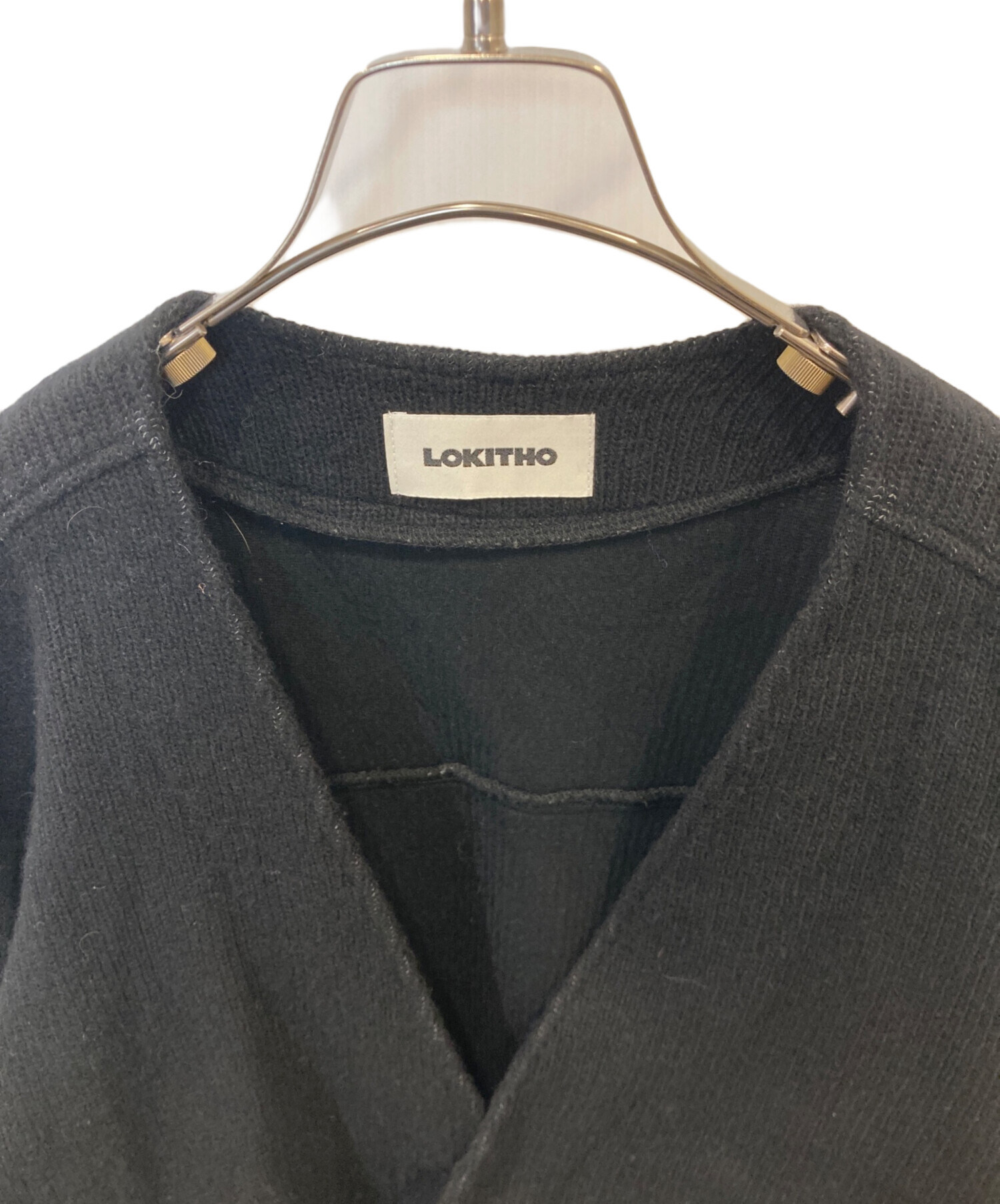 LOKITHO - LOKITHO ロキト カーディガン 2(M位) 黒 【古着】【中古】 中古・古着通販】LOKITHO (ロキト) STUDIOUS別注 コードエンブロイ