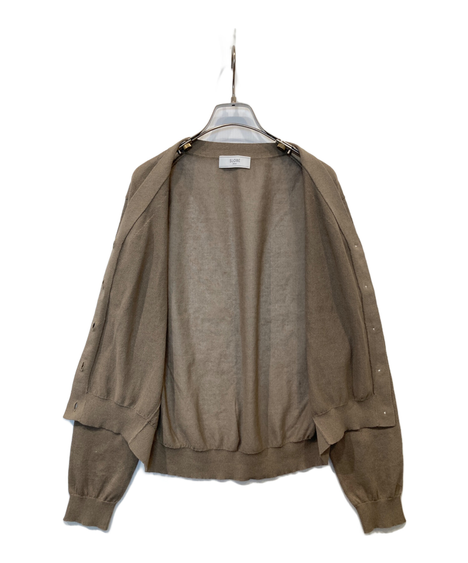 美品 25AW SLOBE IENA スローブイエナ パールカーディガン ブラック レディース 古着 中古 USED SLOBE IENA - SLOBE IENA スローブイエナ カーディガン L グレー