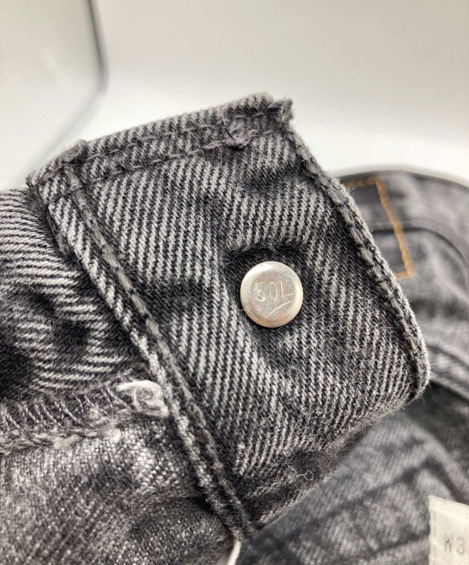 中古・古着通販】LEVI'S (リーバイス) 先染め501ブラックデニムパンツ