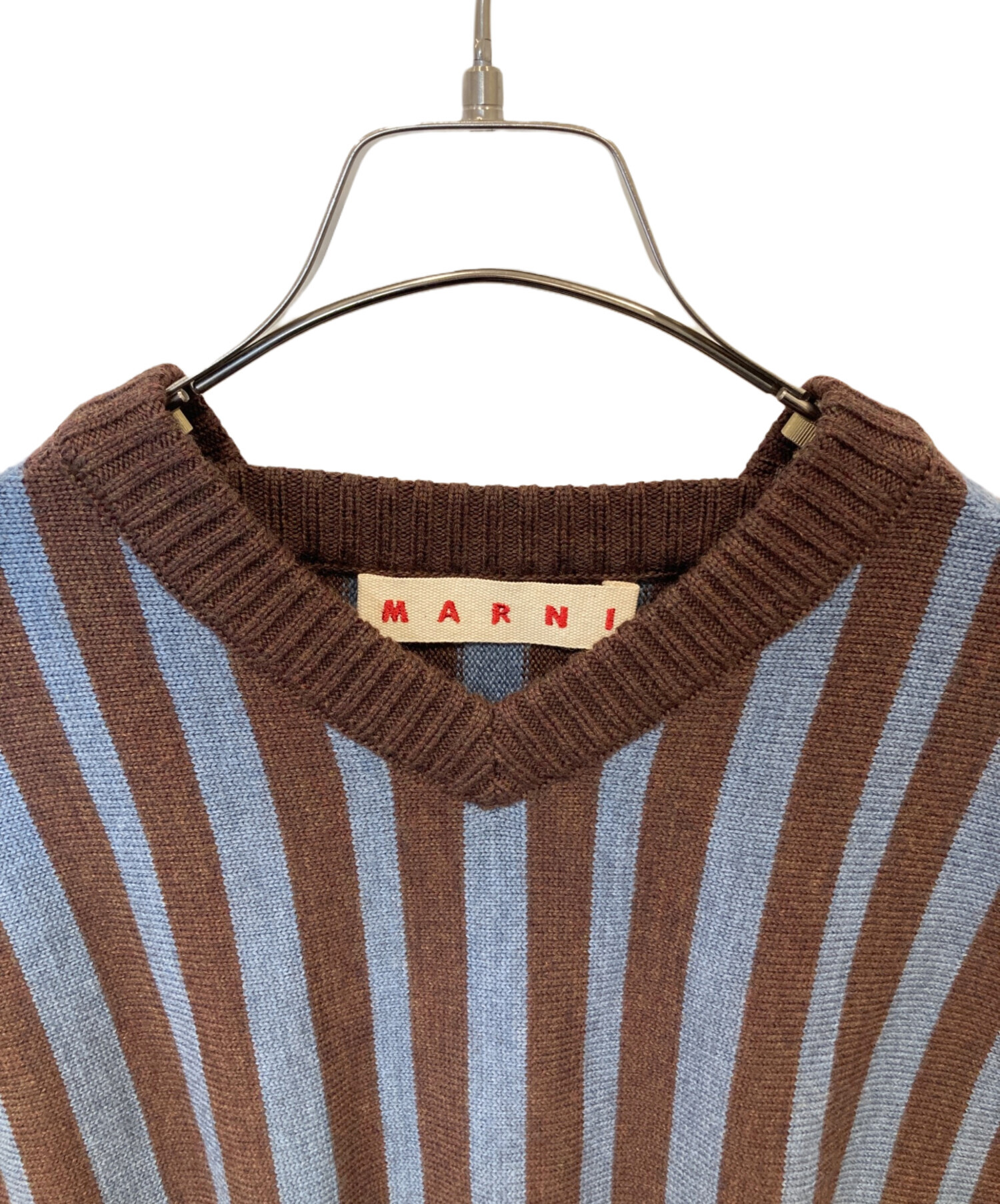 中古・古着通販】MARNI (マルニ) ストライプニット ブラウン サイズ:40 