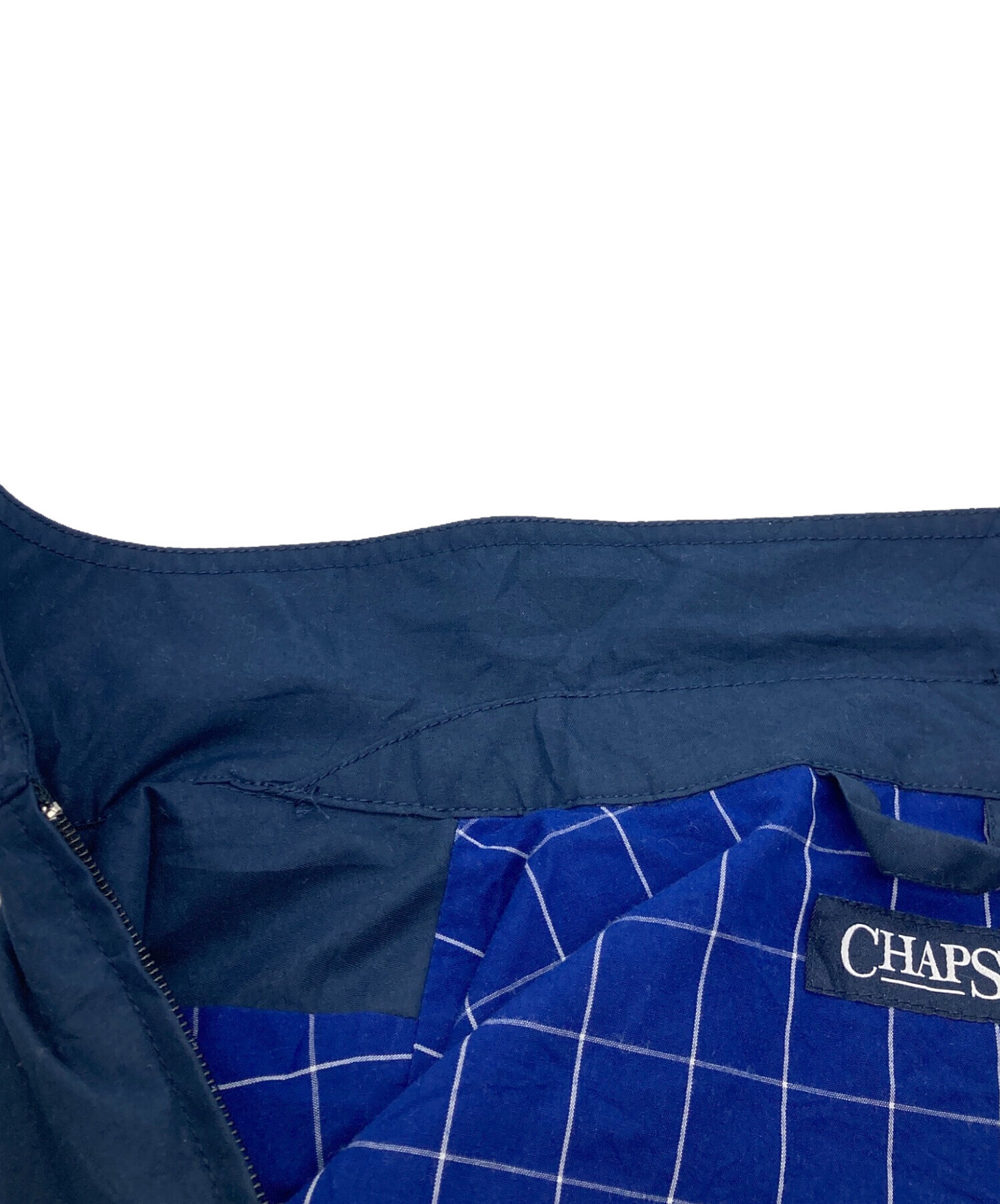 00s CHAPS スイングトップ 刺繍ロゴ 紺 3XL A761 裏地チェック 中古・古着通販】CHAPS (チャップス) スイングトップ ネイビー サイズ