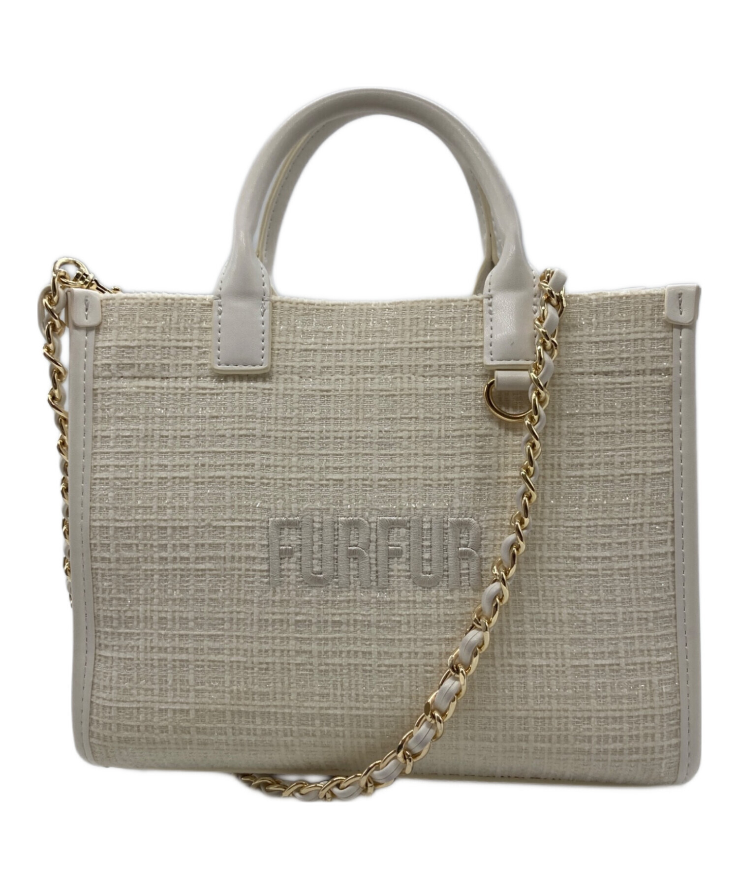 中古・古着通販】FURFUR (ファーファー) ツイードロゴトートバッ