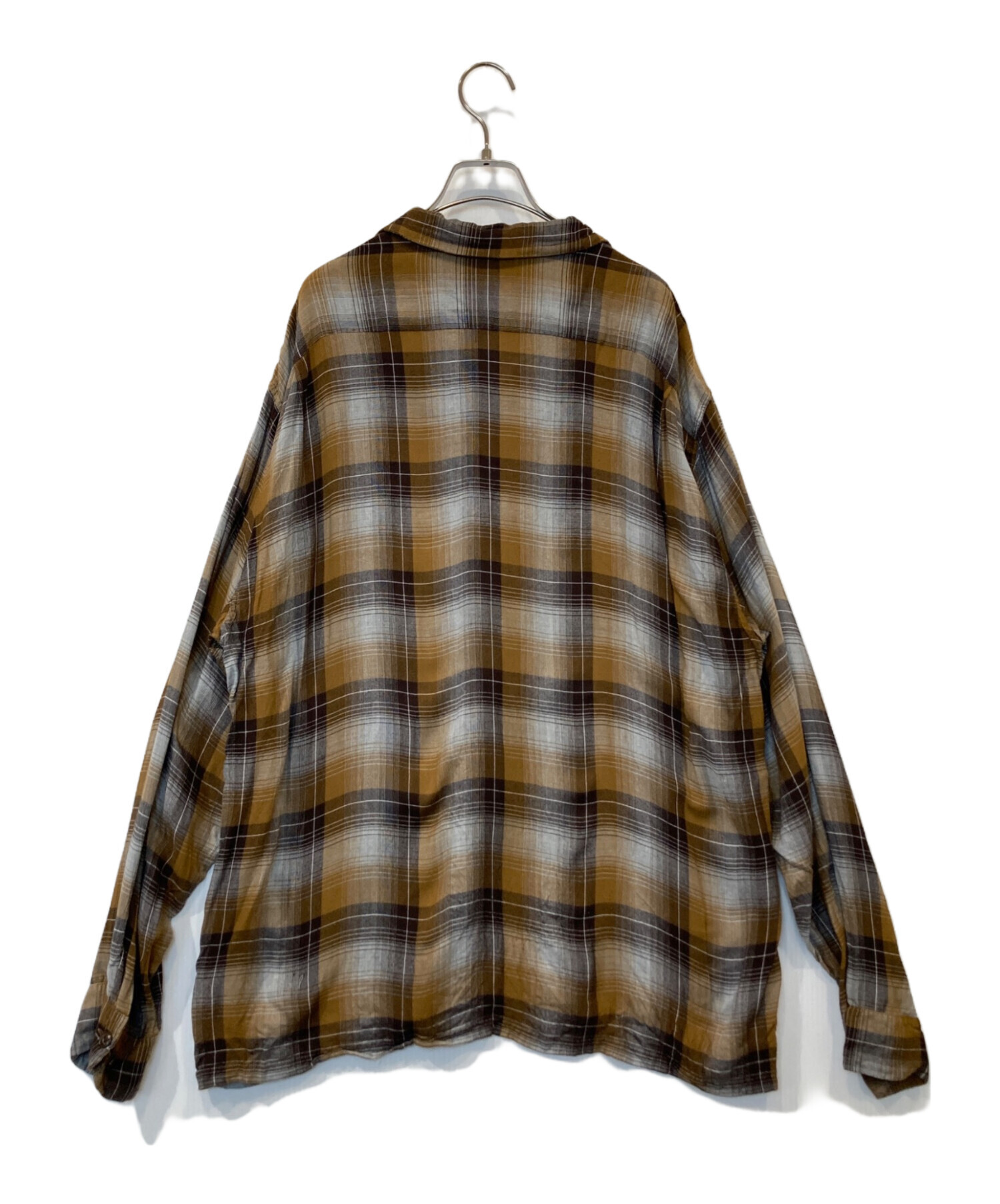 中古・古着通販】gold (ゴールド) RAYON CHECK L/S OPEN SHIRTレーヨン