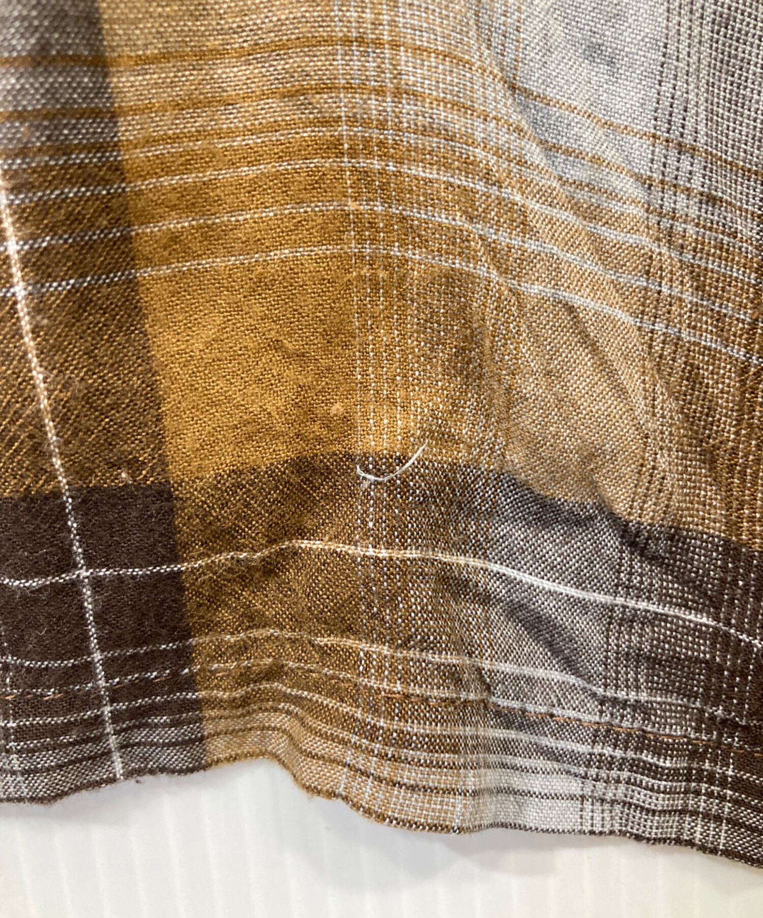 中古・古着通販】gold (ゴールド) RAYON CHECK L/S OPEN SHIRTレーヨン