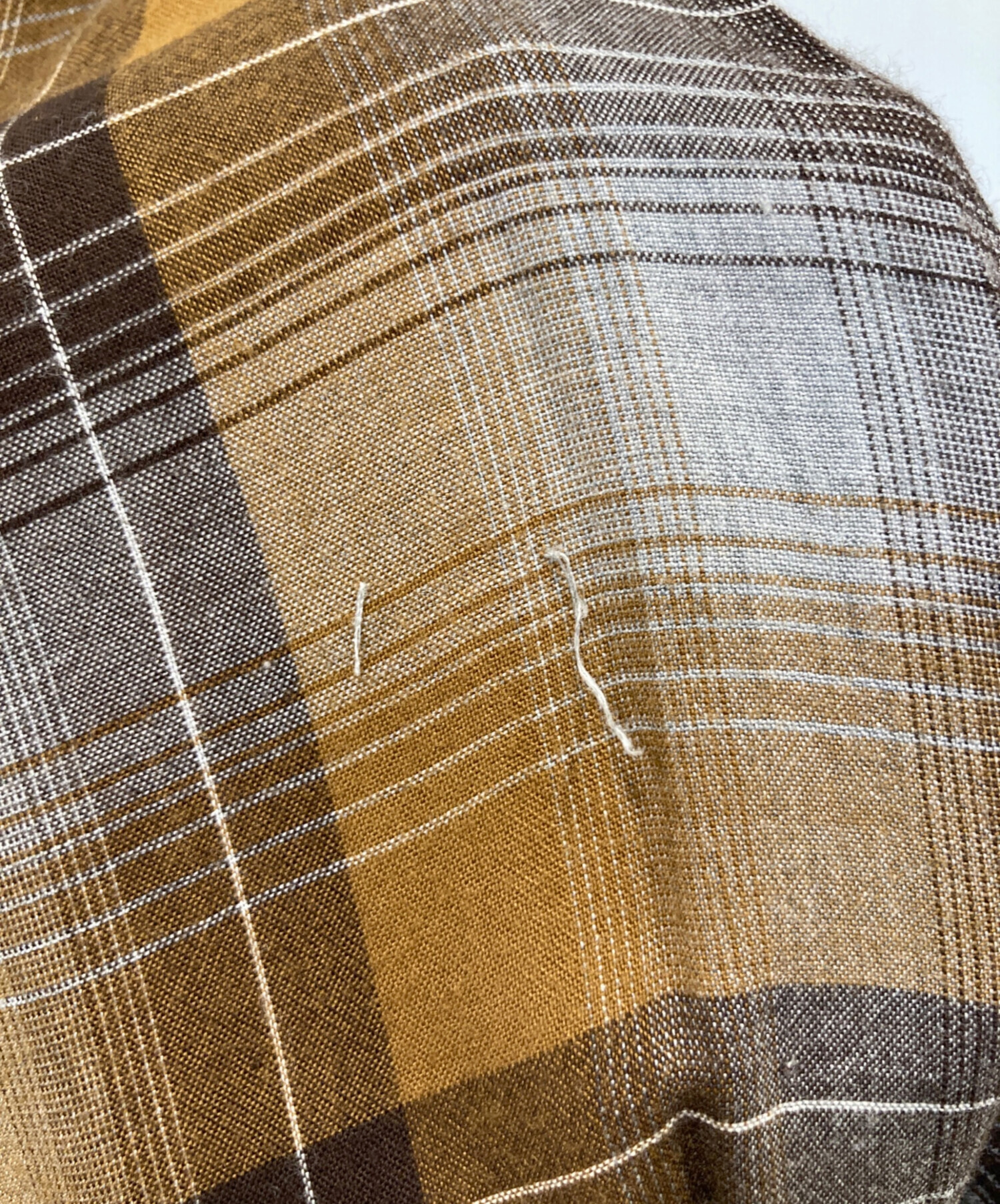 中古・古着通販】gold (ゴールド) RAYON CHECK L/S OPEN SHIRTレーヨン