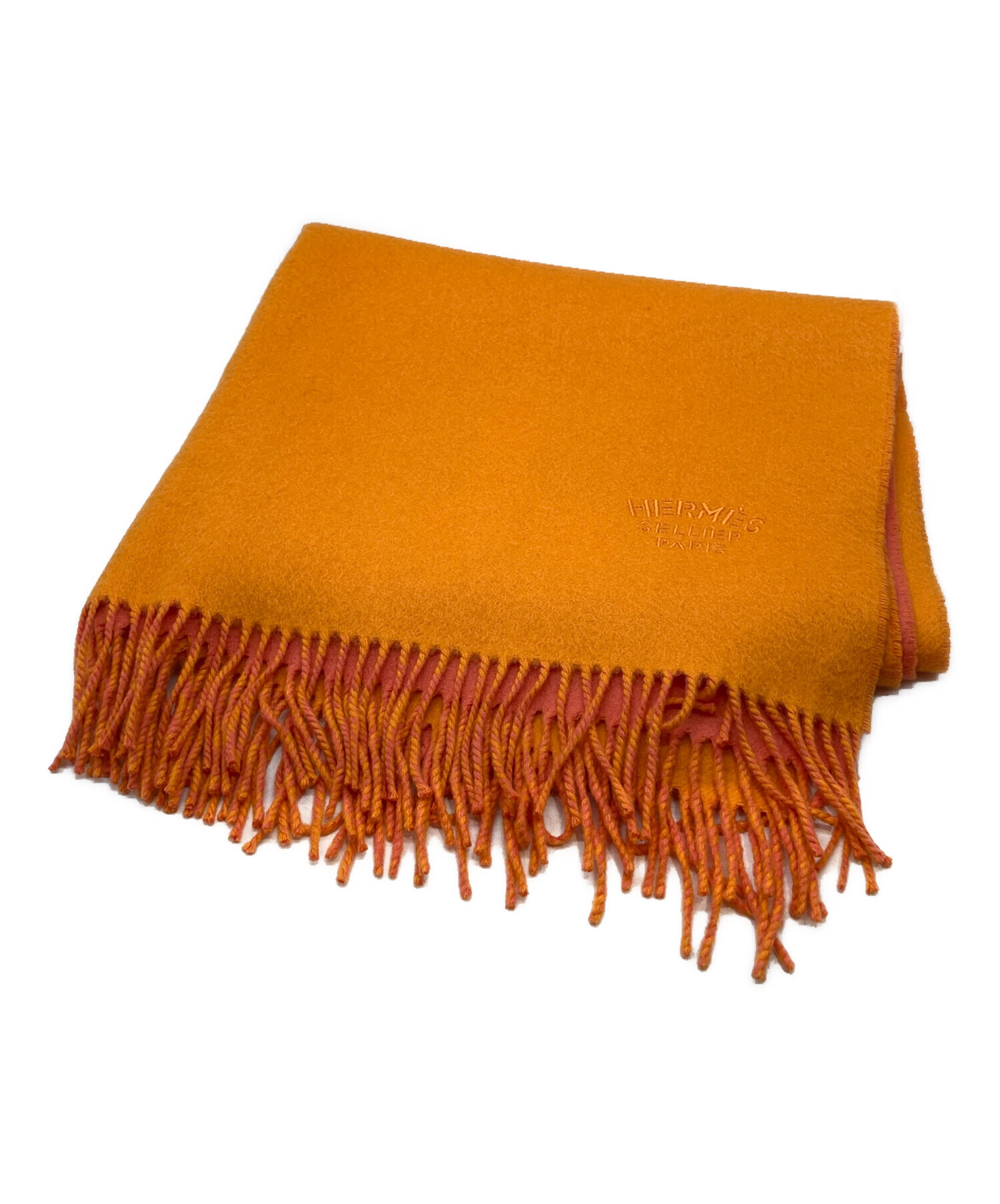 中古・古着通販】HERMES (エルメス) リバーシブルカシミヤマフラー 