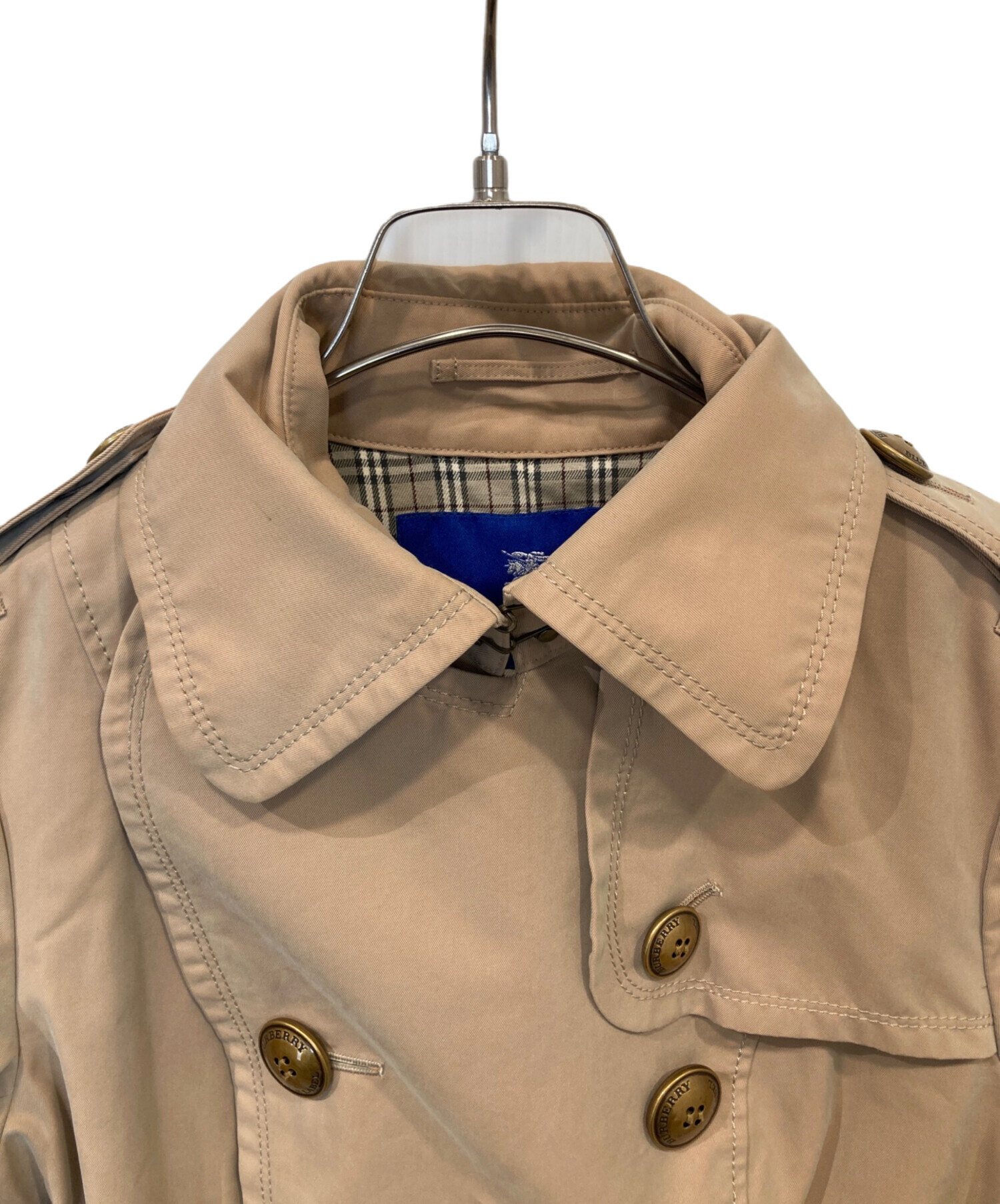 BURBERRY BLUE LABEL トレンチコート レディース38サイズ BURBERRY BLUE LABEL（バーバリーブルーレーベル） コート 38 グレー