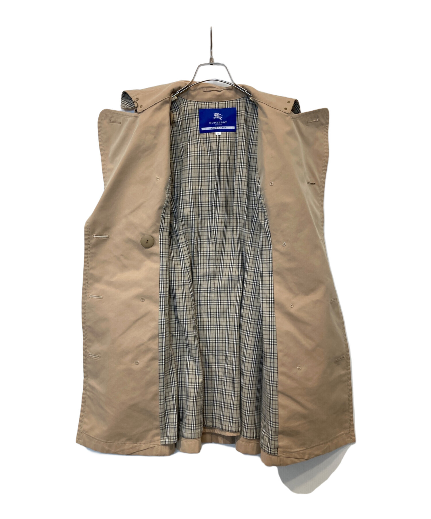 株*ノ様 BURBERRY　ブルーレーベル　 ベージュ ロングコート L　ノバチ 中古・古着通販】BURBERRY BLUE LABEL (バーバリー ブルー レーベル