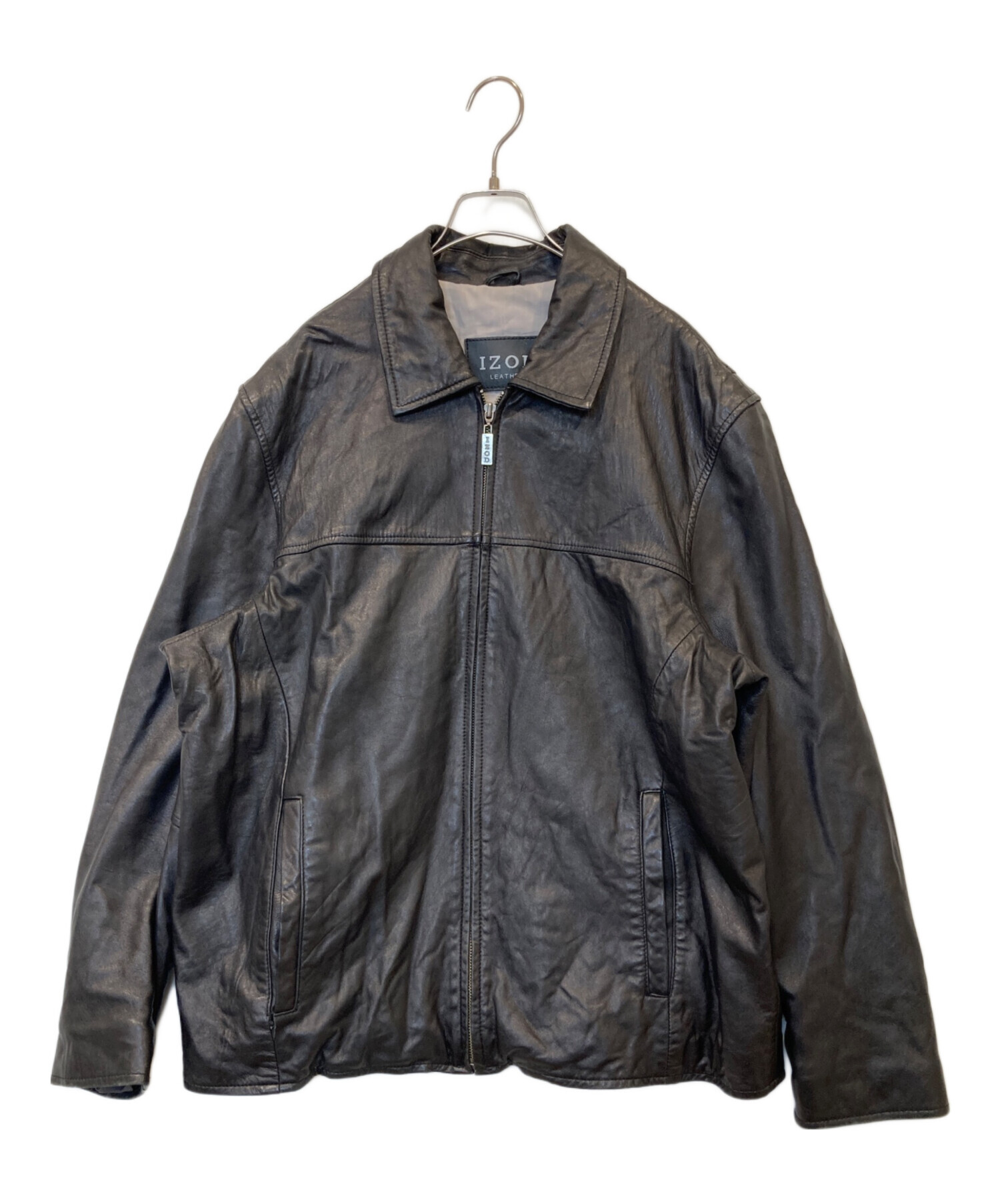 中古・古着通販】IZOD (アイゾッド) レザージャケット ブラック サイズ