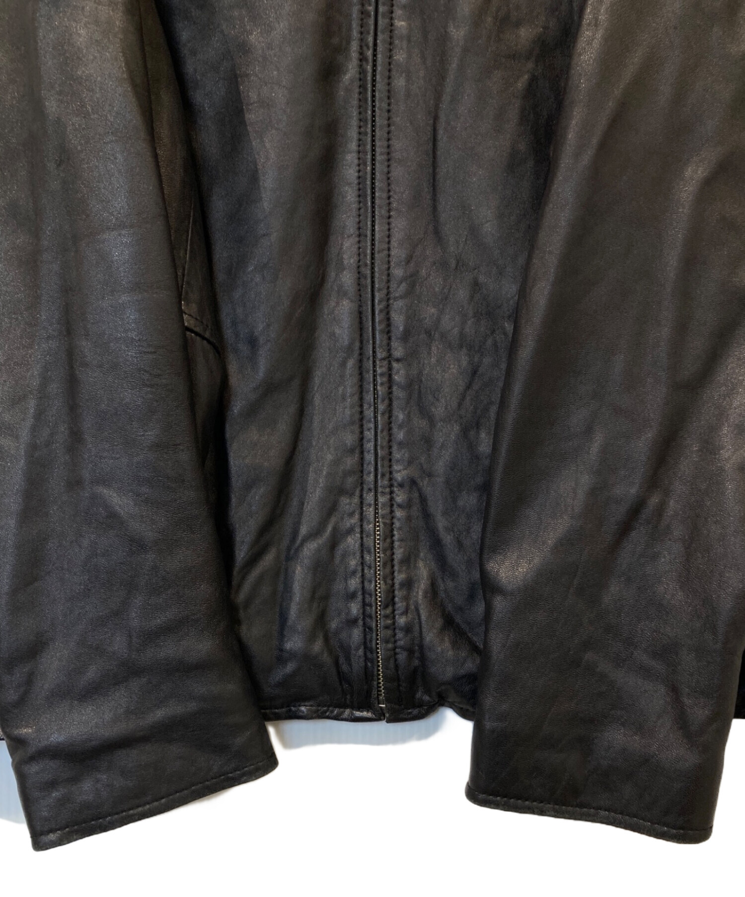 中古・古着通販】IZOD (アイゾッド) レザージャケット ブラック サイズ