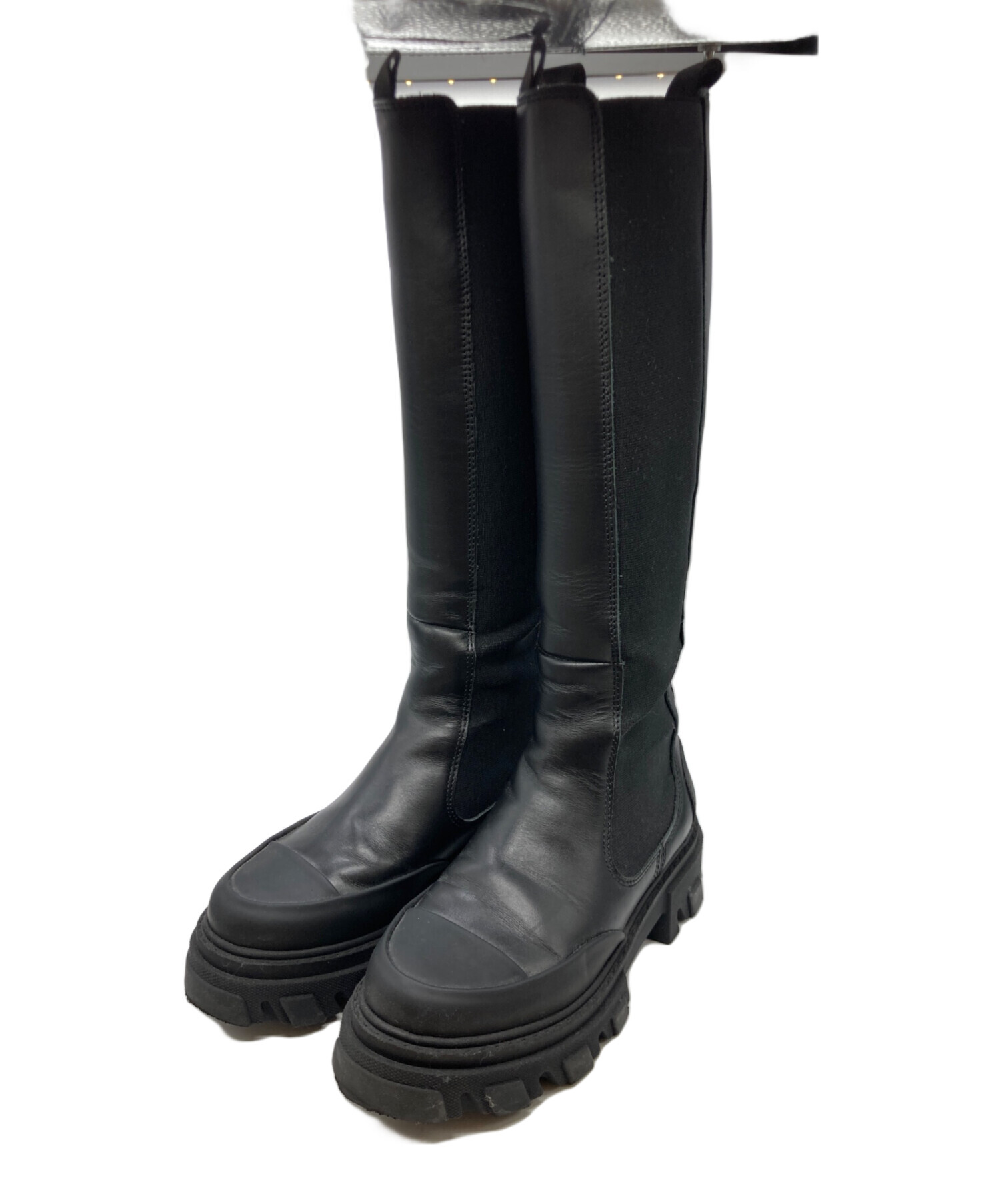 中古・古着通販】GANNI (ガニー) High Chelsea Boot Black Stitch