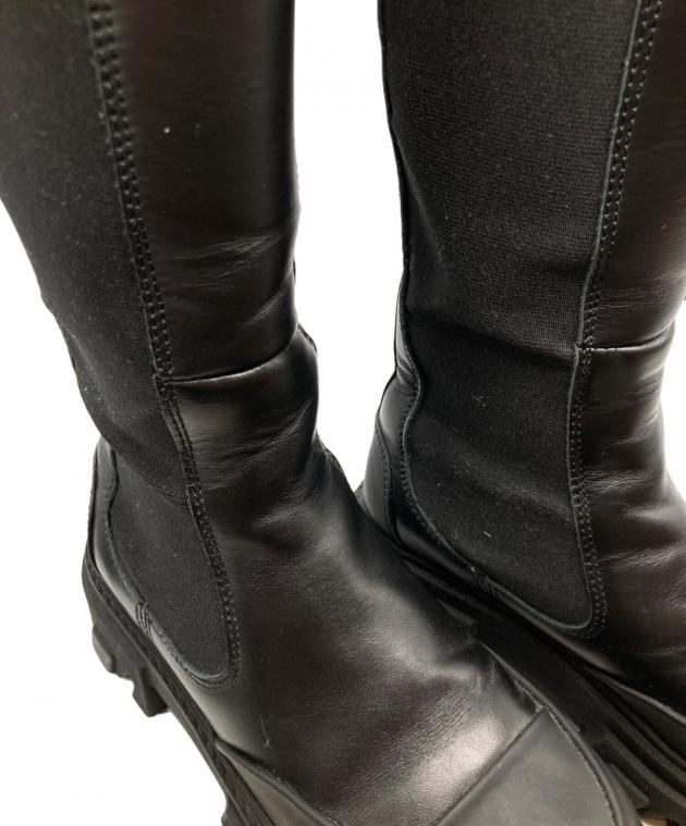 中古・古着通販】GANNI (ガニー) High Chelsea Boot Black Stitch