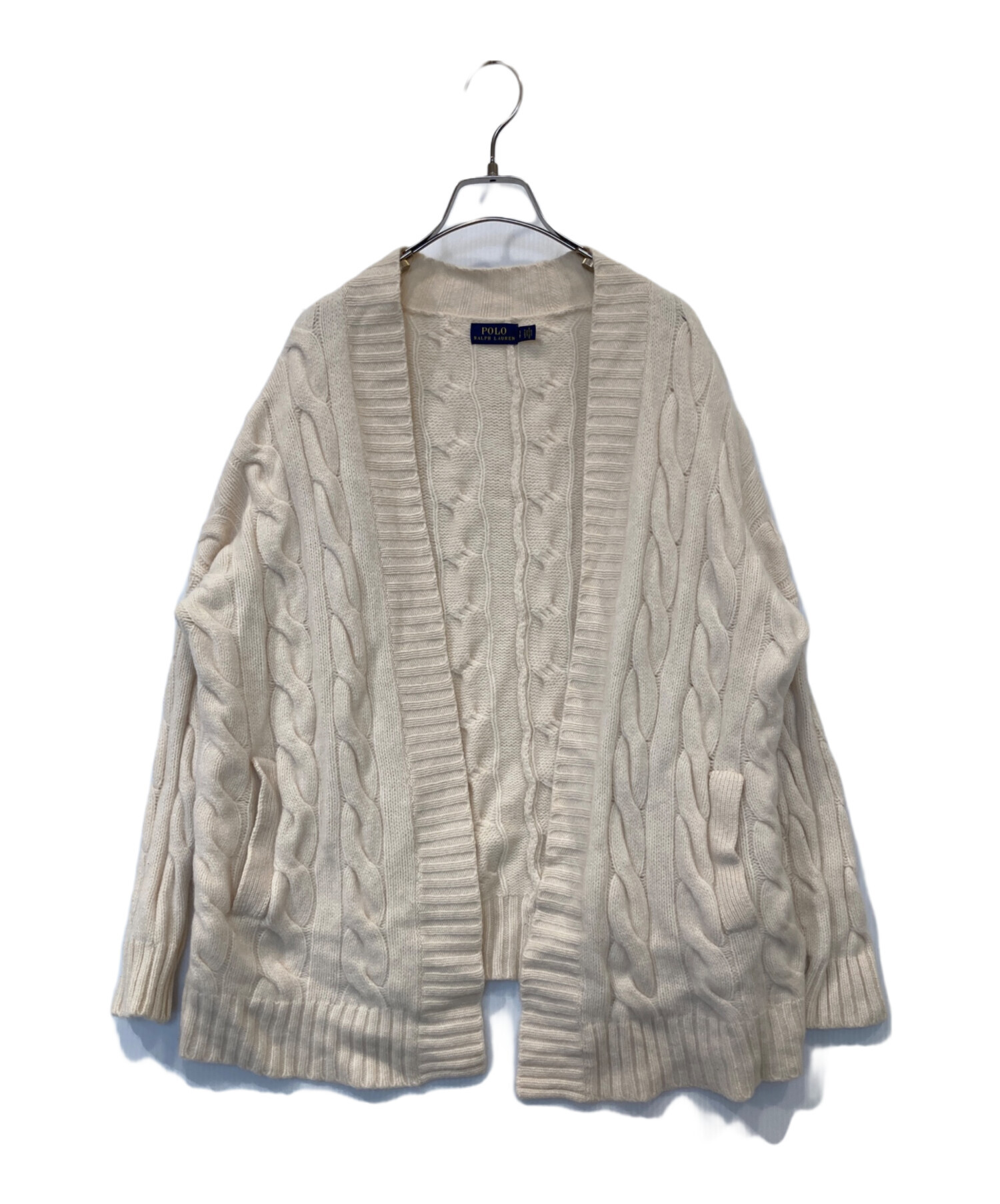 未使用に近い　ポロラルフローレン　ニットカーディガンカシミア混　エルボーパッチ付 中古・古着通販】POLO RALPH LAUREN (ポロ・ラルフローレン) カシミヤ