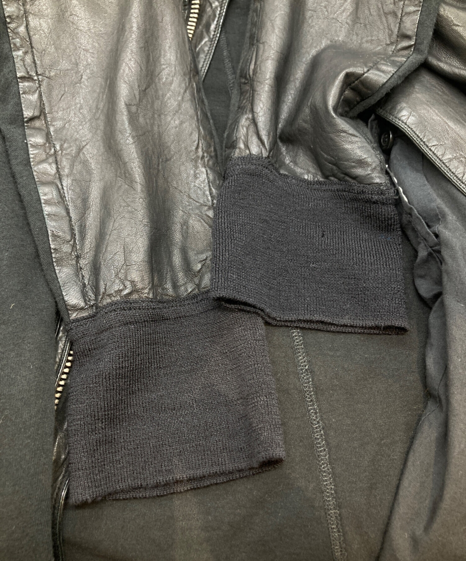 中古・古着通販】RICK OWENS (リックオウエンス) leather switching