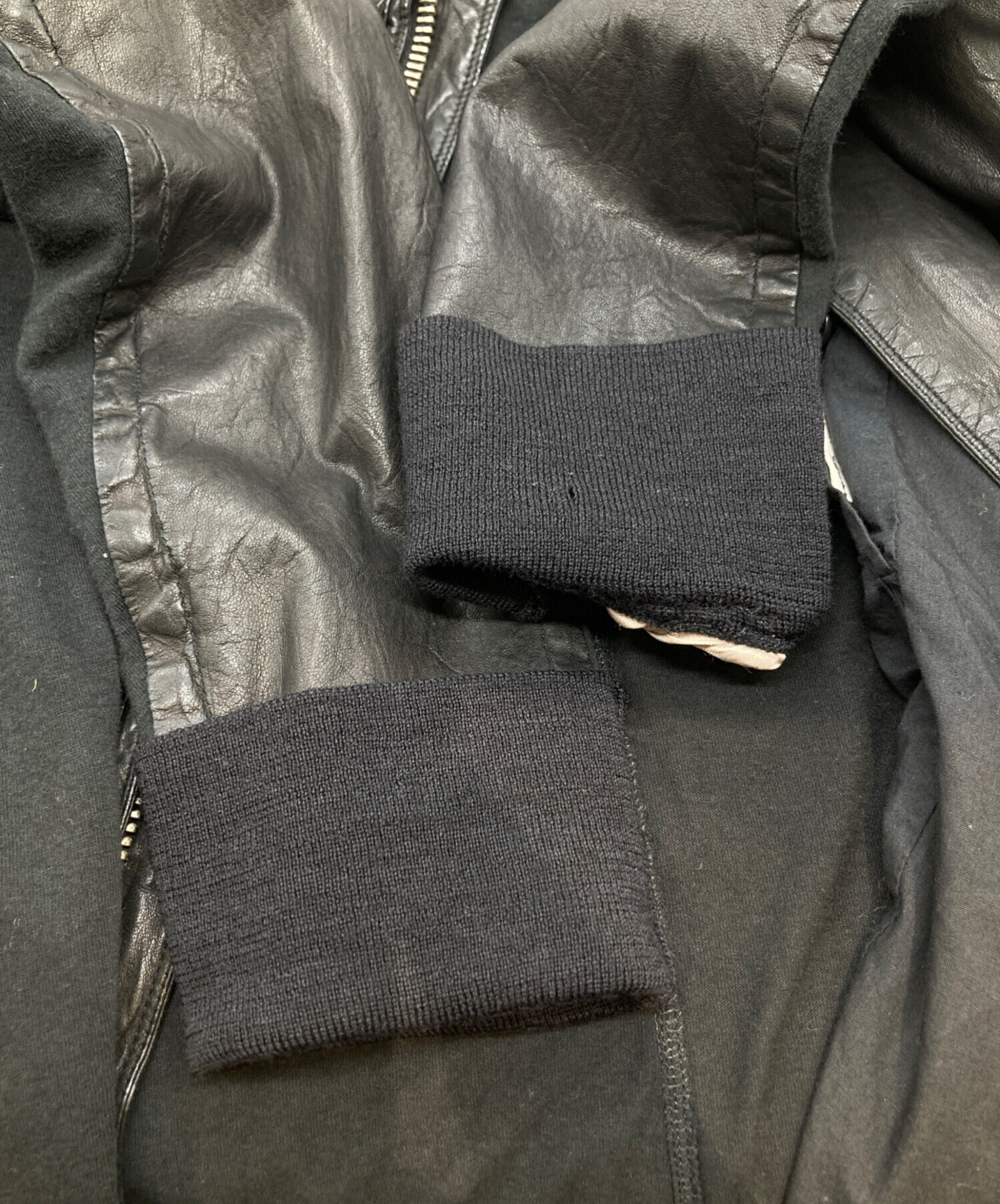 中古・古着通販】RICK OWENS (リックオウエンス) leather switching