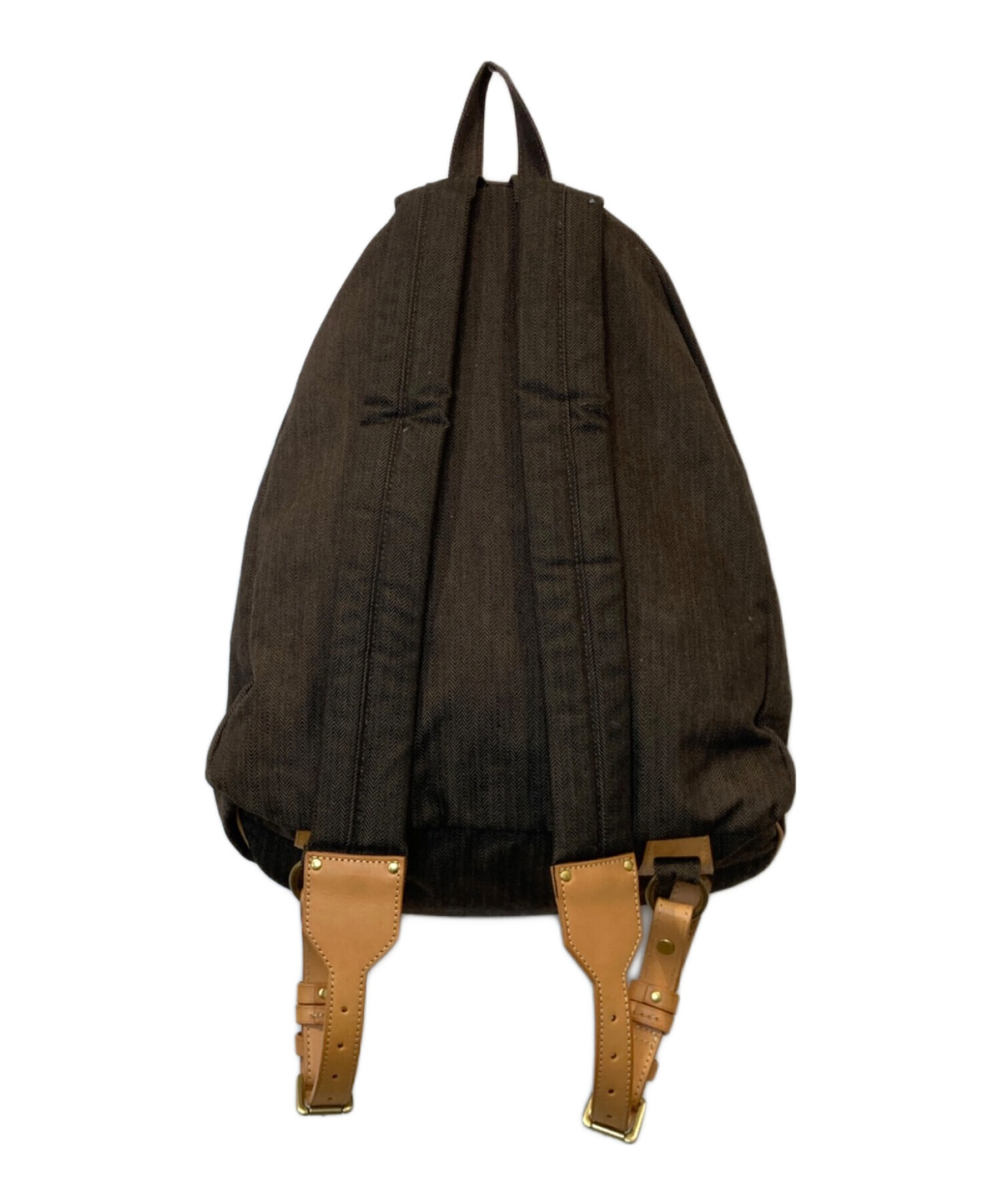 美品 初期タグ PORTER ポーター リュック キャンバス ブラウン 茶 中古・古着通販】PORTER (ポーター) キャンバスレザーリュック