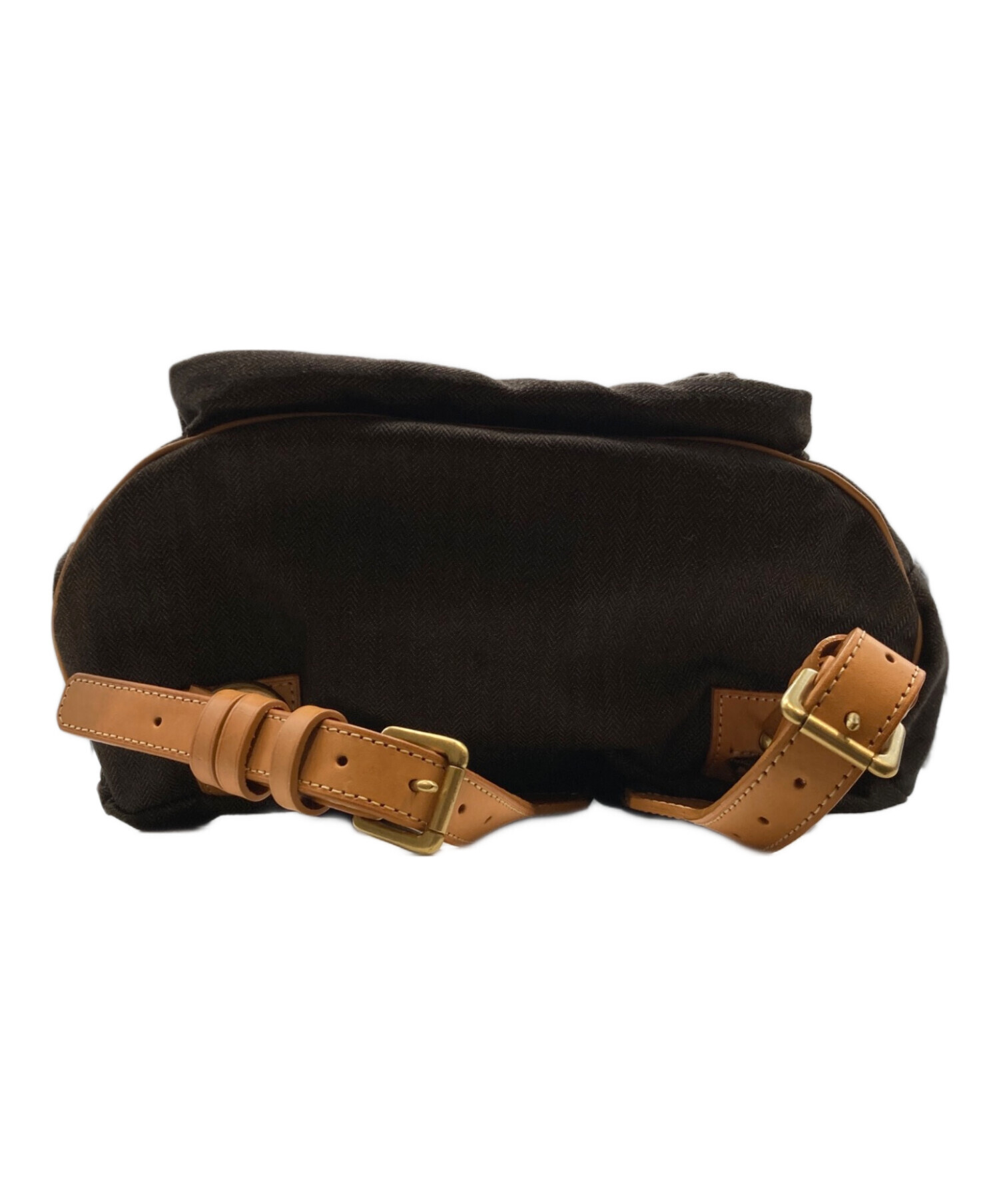 美品 初期タグ PORTER ポーター リュック キャンバス ブラウン 茶 中古・古着通販】PORTER (ポーター) キャンバスレザーリュック