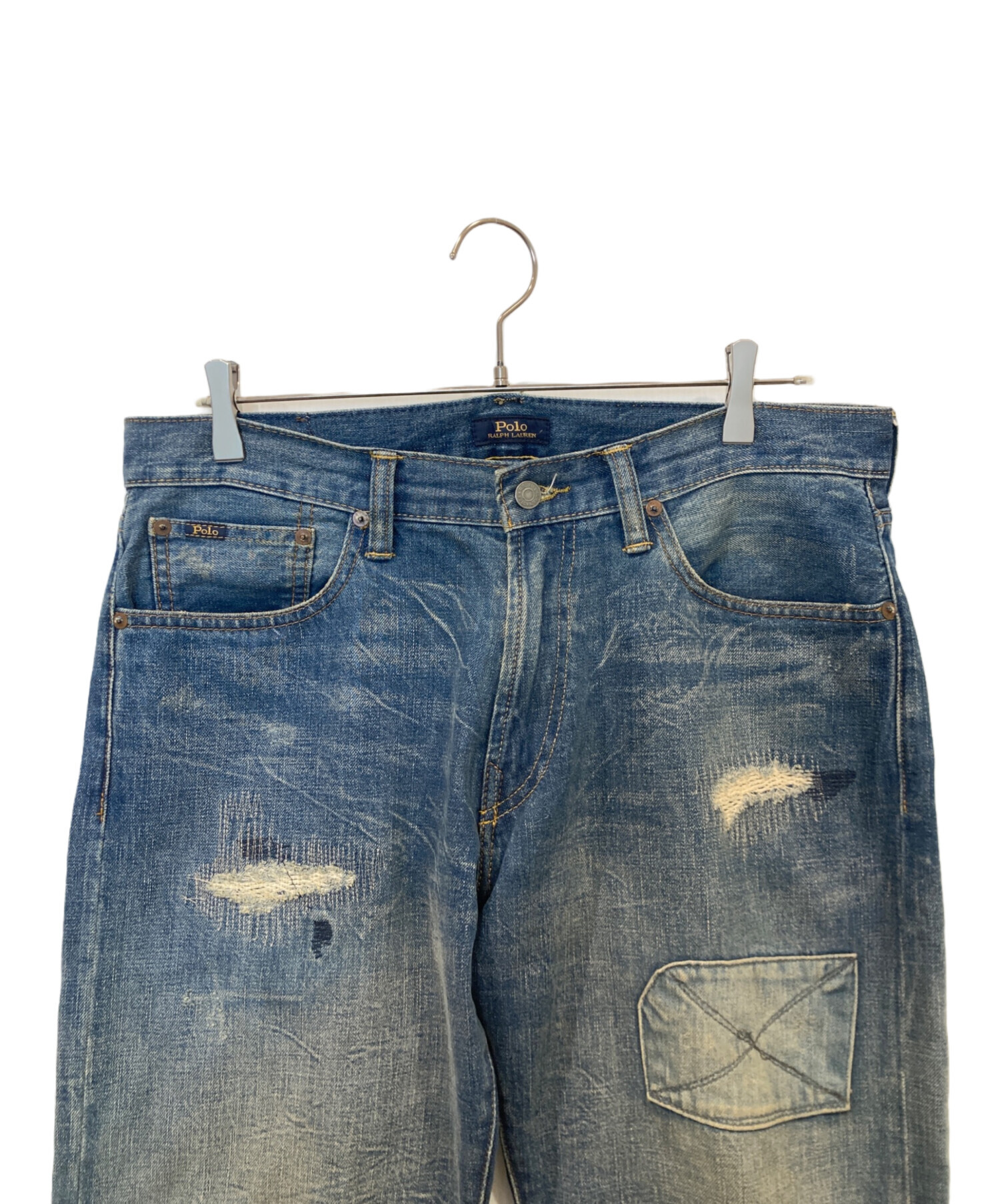 希少 ポロラルフローレン パッチワーク リペア加工 デニム W36 グランジ 中古・古着通販】POLO RALPH LAUREN (ポロ・ラルフローレン) パッチ
