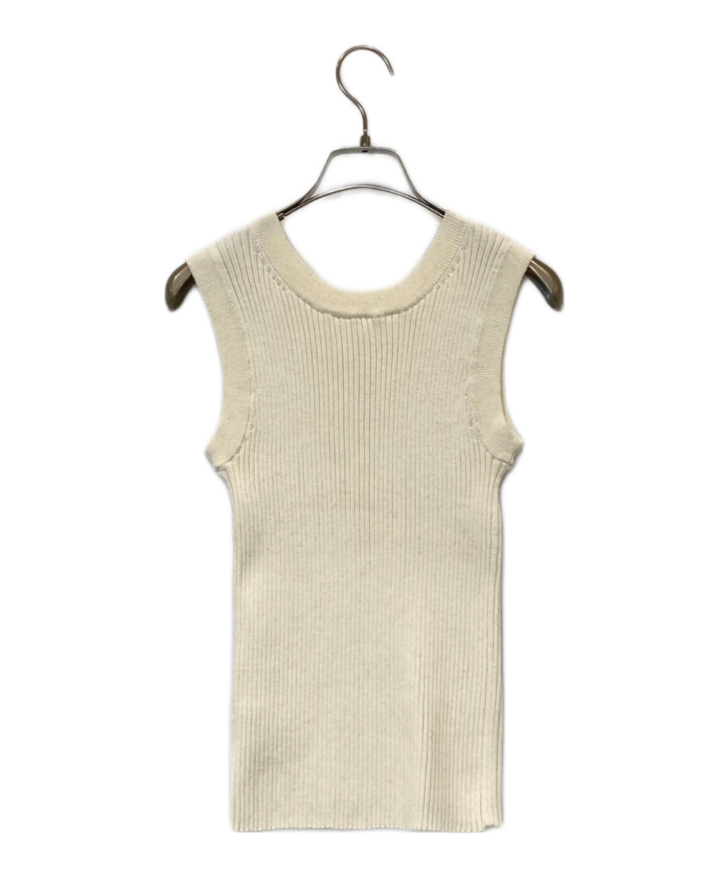 CLANE SHOULDER PADS KNIT TOPS ベージュ　サイズ2 SHOULDER PADS KNIT TOPS（ニット/セーター）｜CLANE（クラネ）の