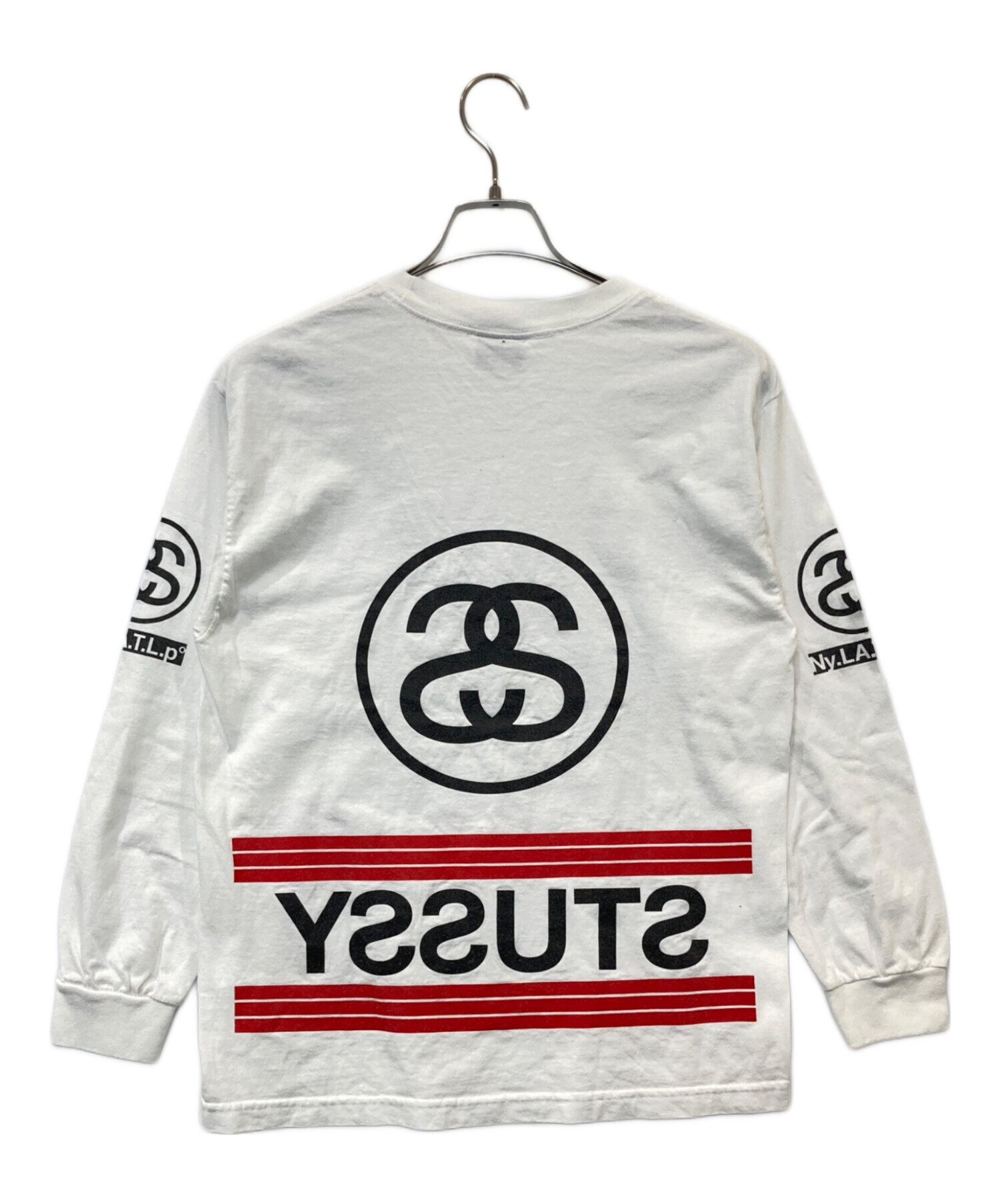 Stussy ステューシー スカルプリント 長袖カットソー ホワイト Mサイズ 中古・古着通販】stussy (ステューシー) ロングカットソー ホワイト