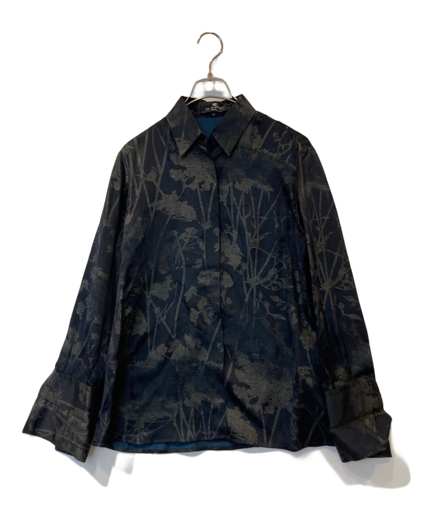 中古・古着通販】ETRO (エトロ) シルク混ラメシャツ ブラック サイズ