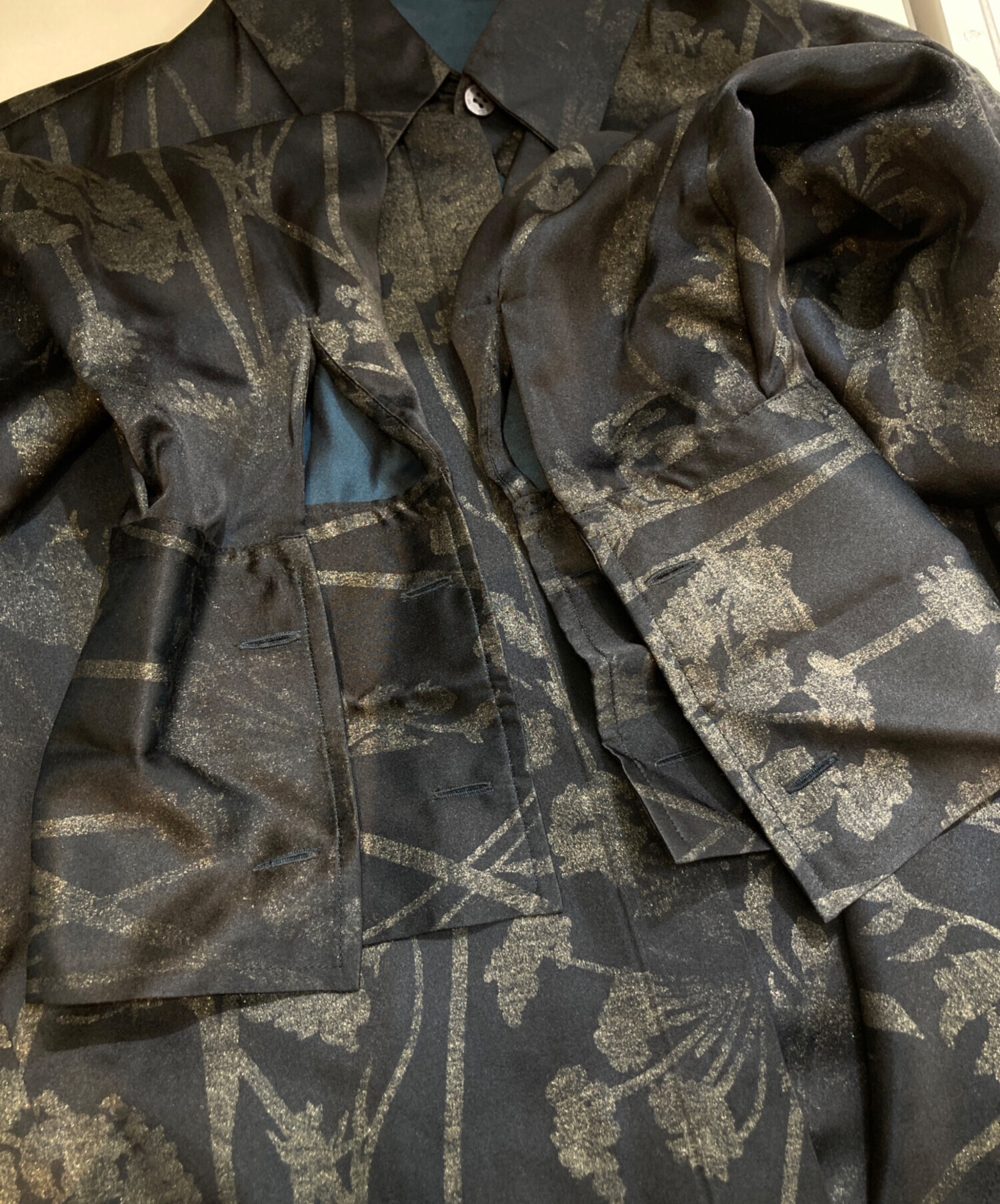 中古・古着通販】ETRO (エトロ) シルク混ラメシャツ ブラック サイズ