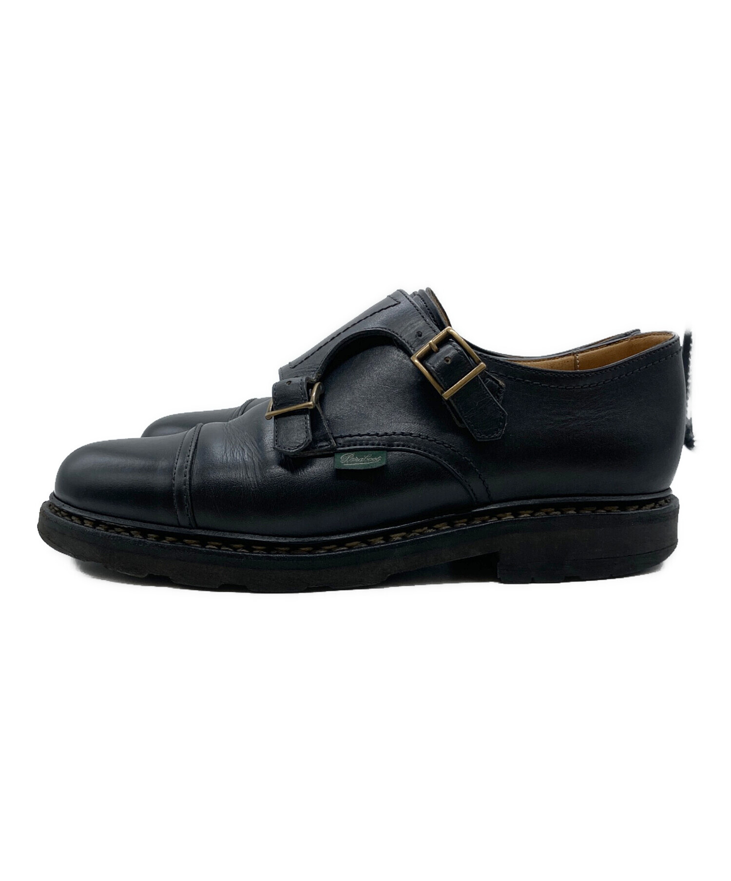 パラブーツ ウィリアム レザー ダブルモンクストラップシューズ 黒 8 パラブーツ Paraboot 981412 ビジネスシューズ ウィリアム WILLIAM