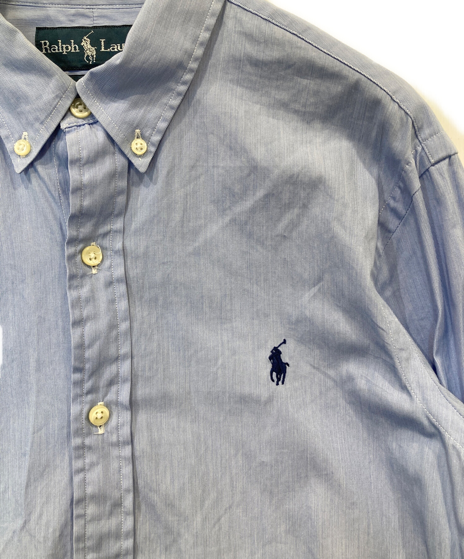 中古・古着通販】RALPH LAUREN (ラルフローレン) 長袖シャツ ブルー 