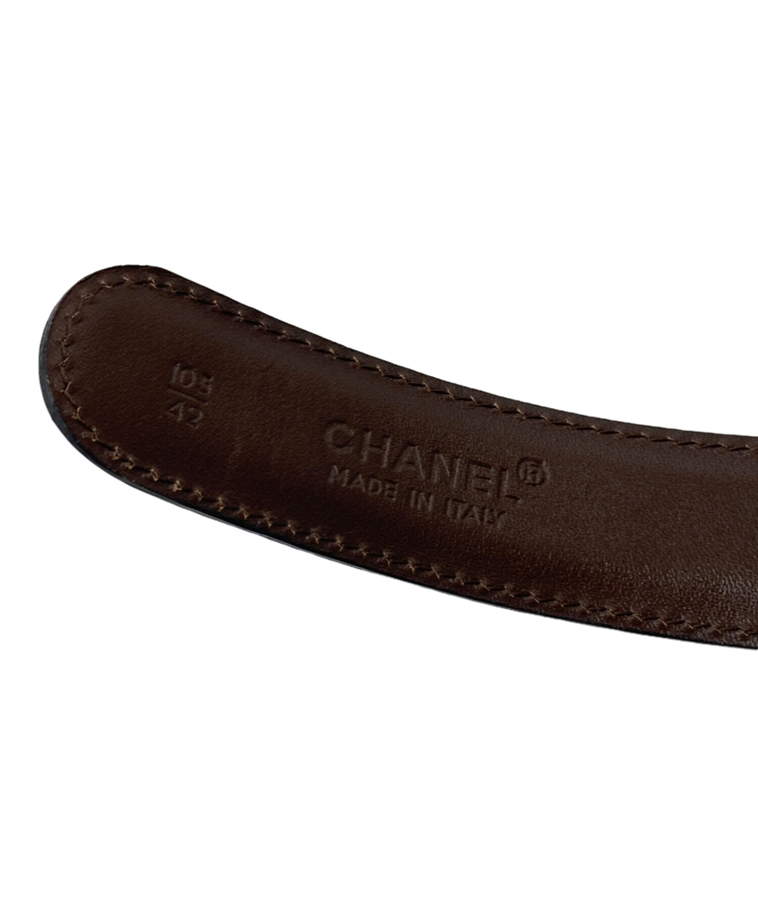 CHANEL ブラウンレザー ベルト 105/42 ヴィンテージ 中古・古着通販】CHANEL (シャネル) レザーベルト 73010022 ブラック