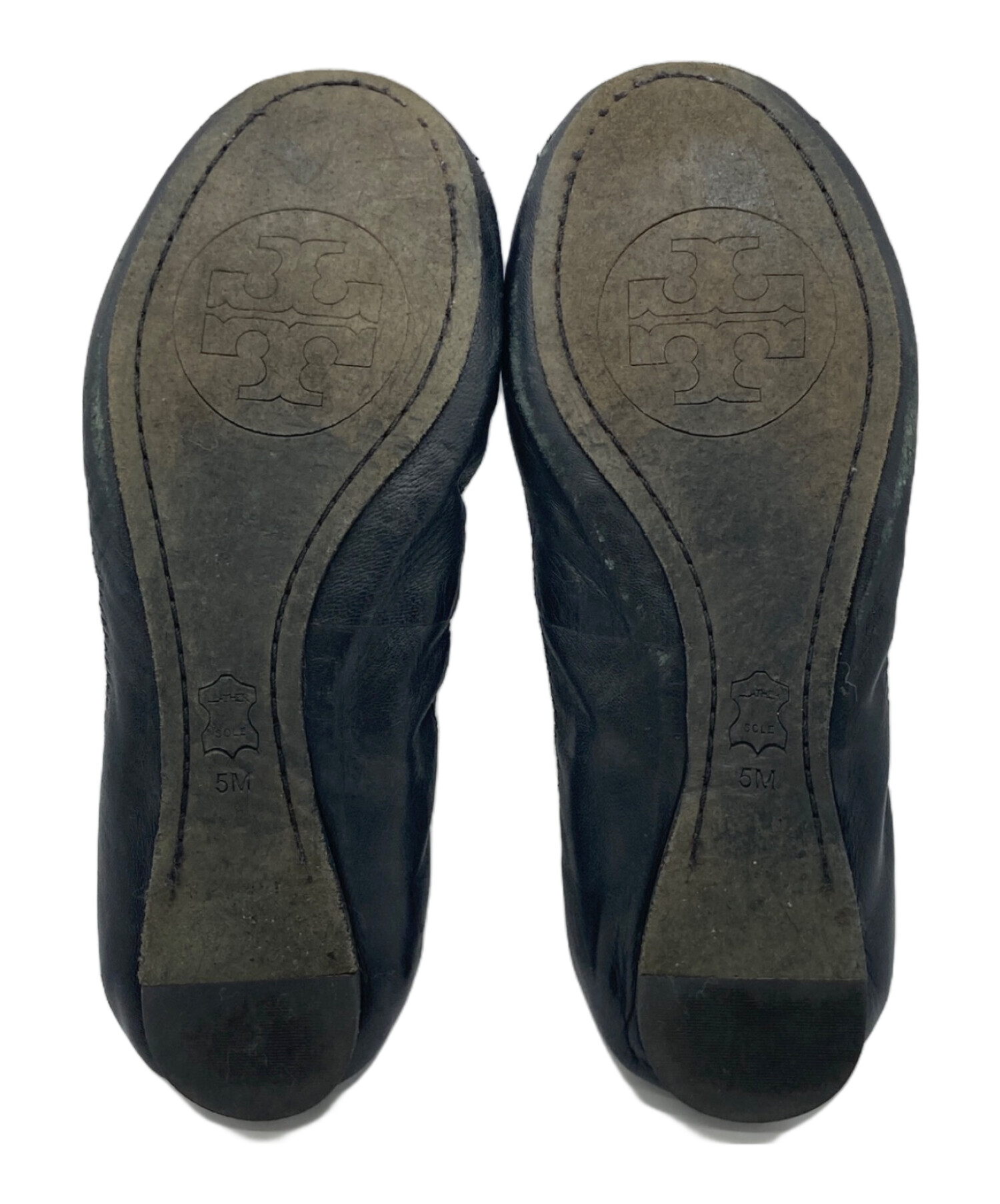 中古・古着通販】TORY BURCH (トリーバーチ) バレエシューズ ブラック 中古・古着通販】TORY BURCH (トリーバーチ) バレエシューズ ブラック