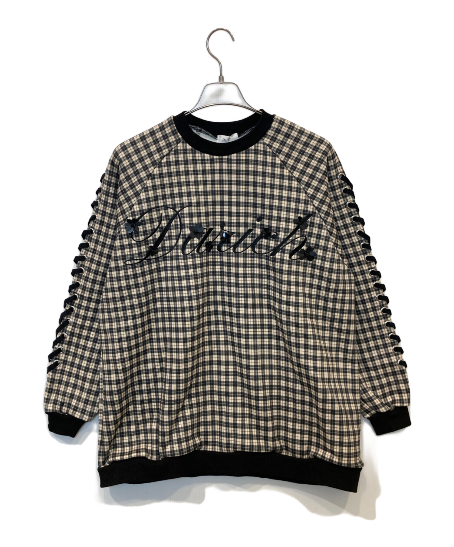 【ダーリッチ】オーバーサイズ ロゴ刺繍 スウェット 中古・古着通販】Darich (ダーリッチ) レースアップロゴスウェットプル